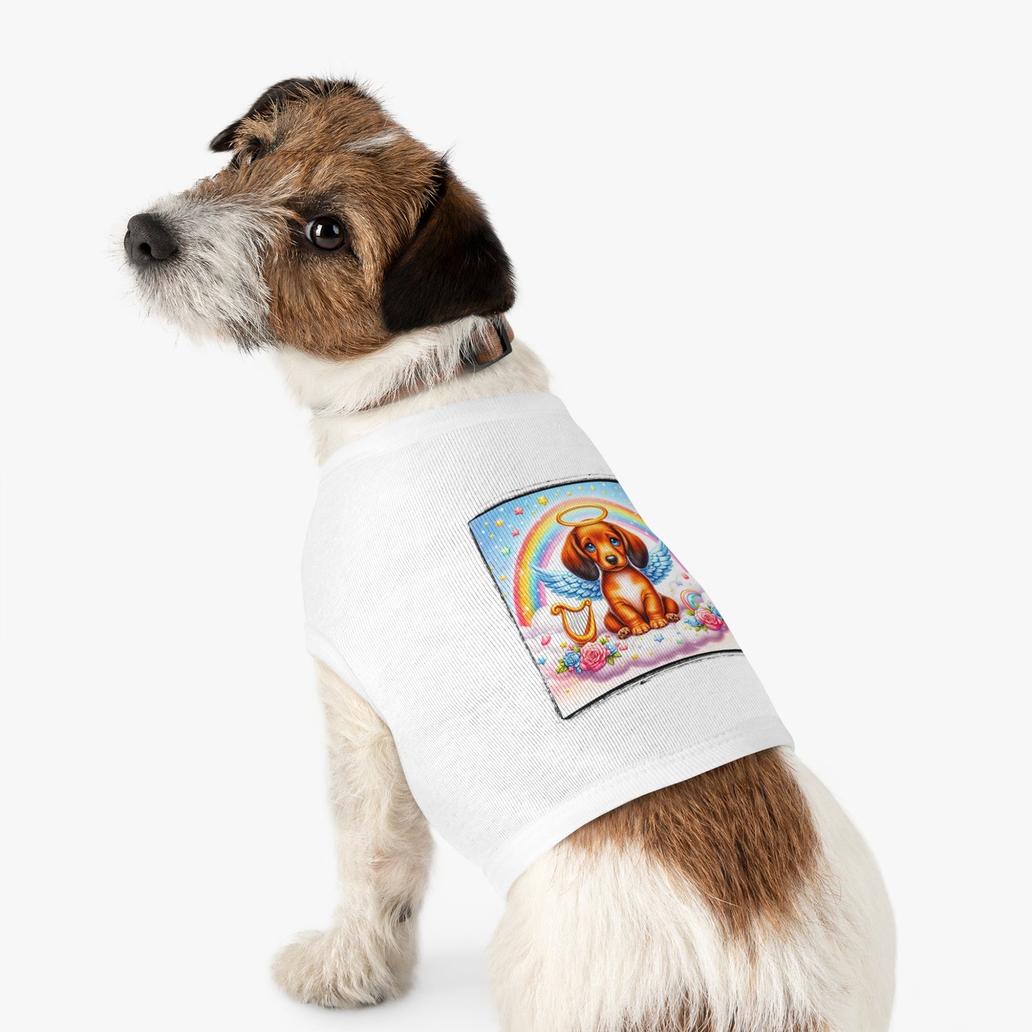Pet Tank Top Dachshund angel baby t shirt Pets Printify