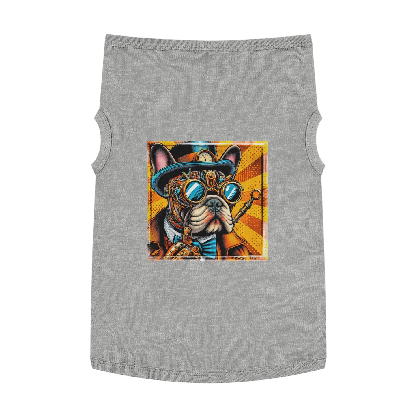 Pet Tank Top French Bulldog steampunk dude t shirt Pets Printify XL Heather