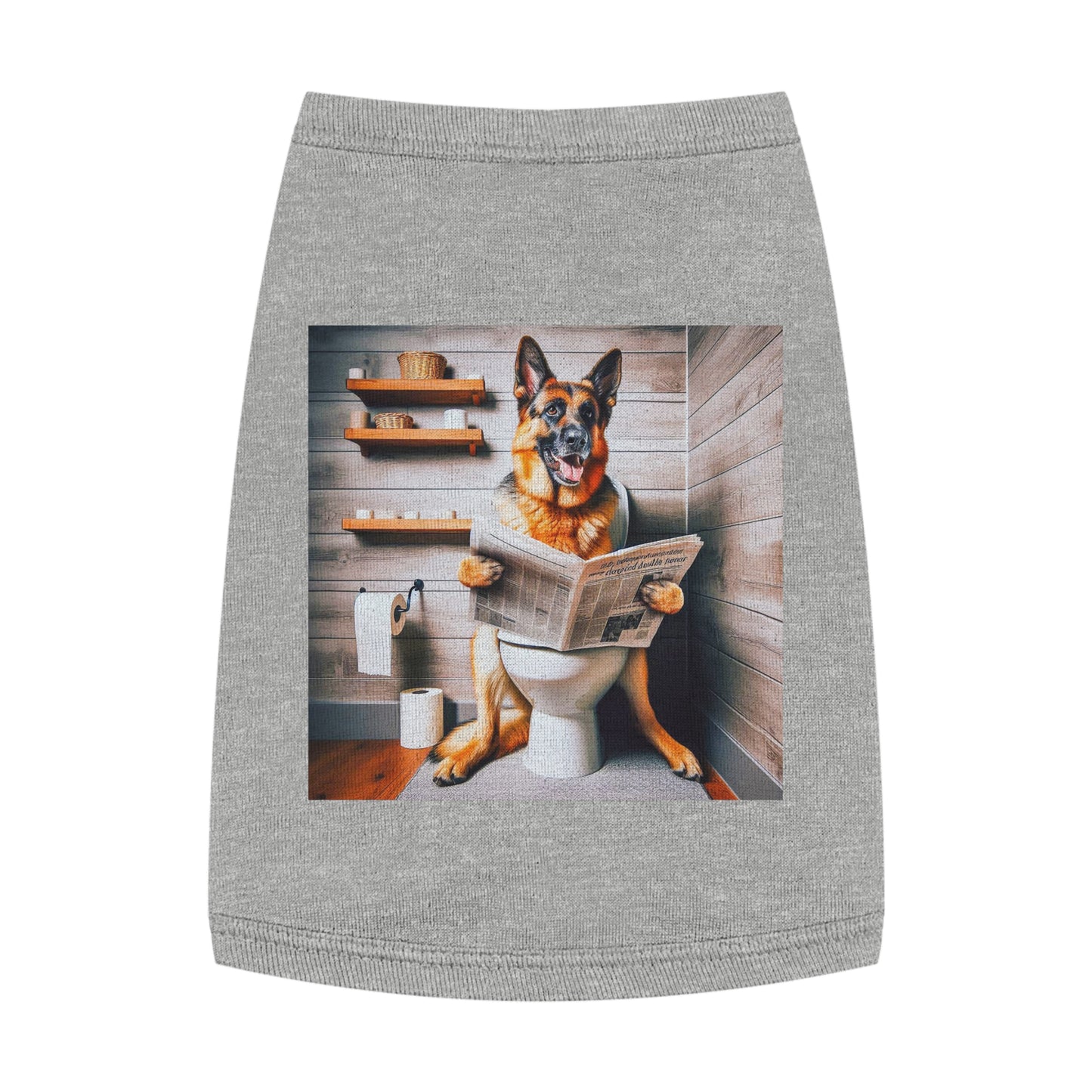 German Shepherd bathroom shirt Pets Printify M Heather