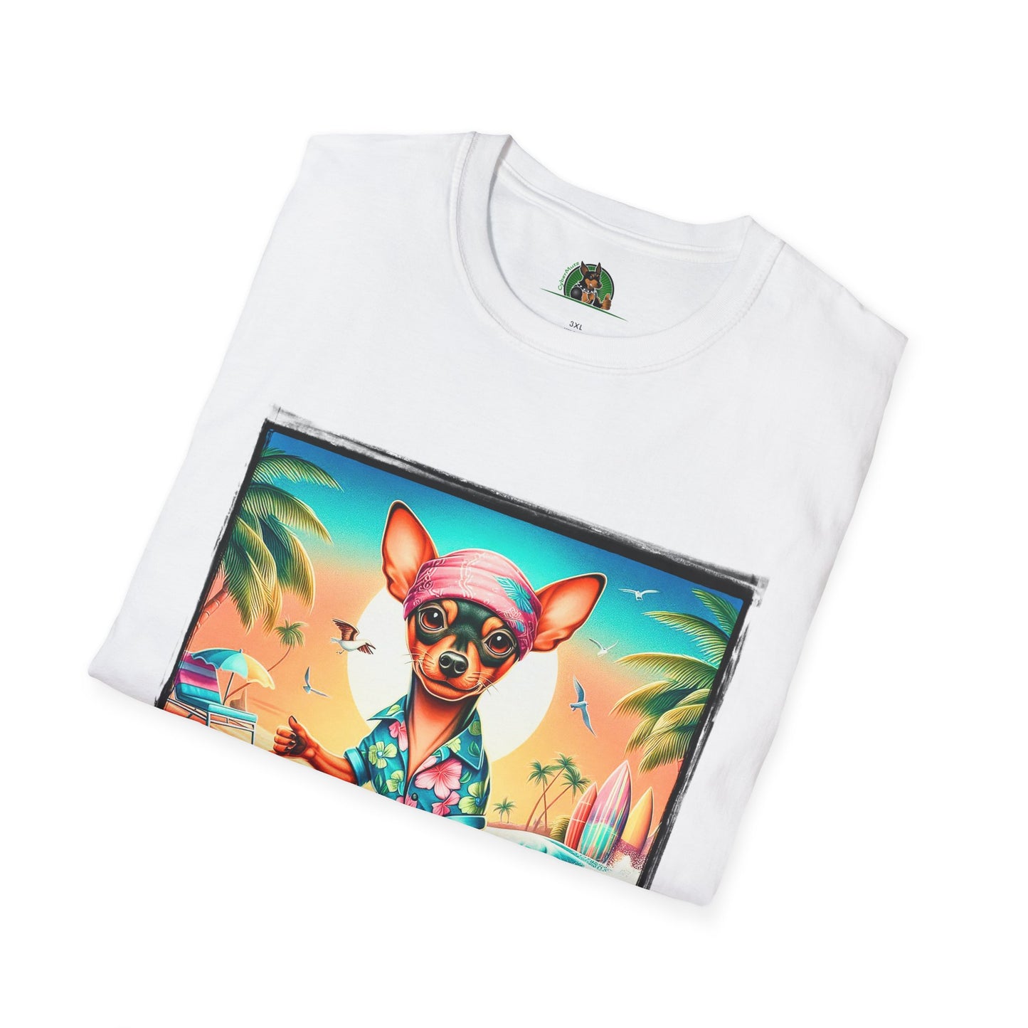 Min Pin T-Shirt Hawaiian surfing T-Shirt Printify
