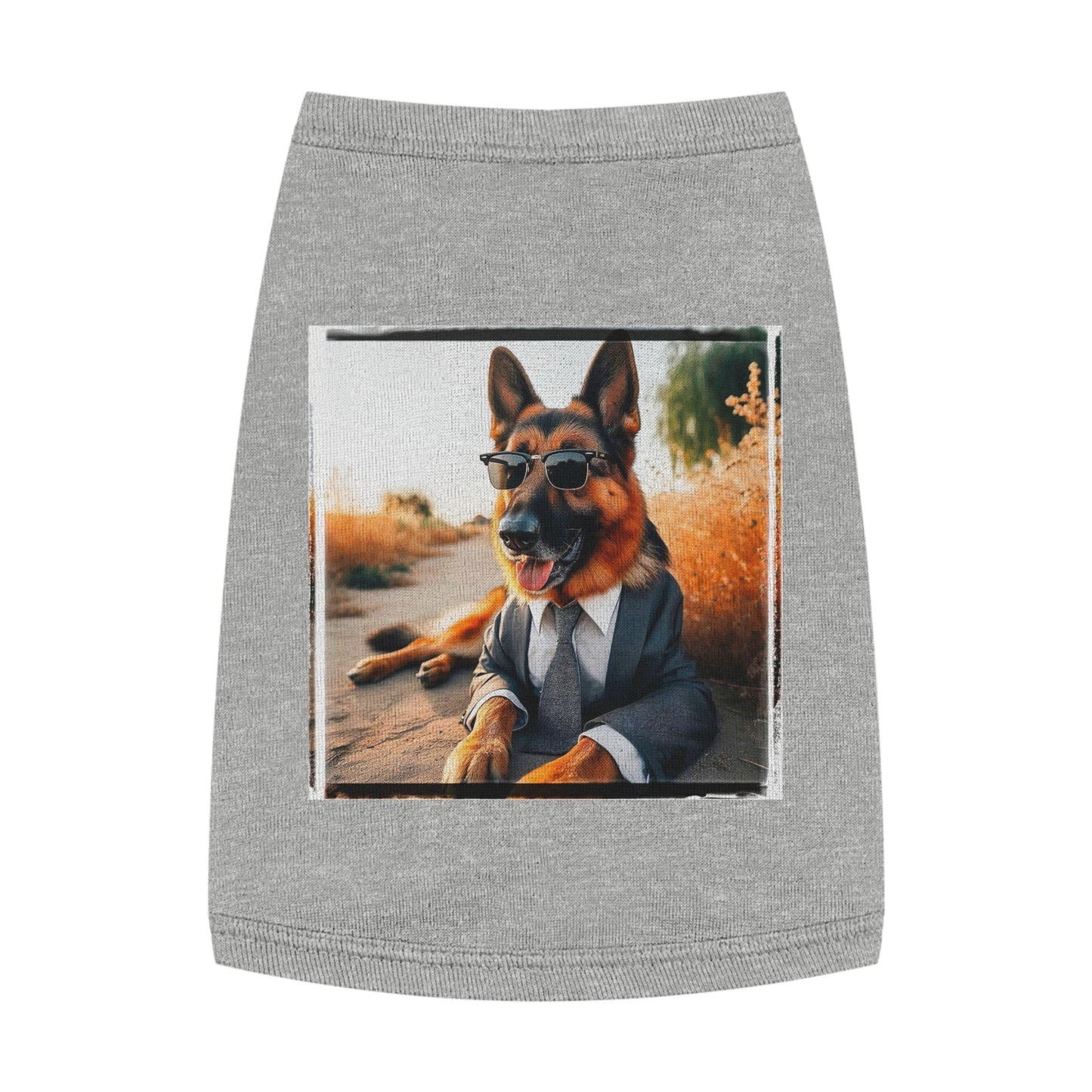 German Shepherd beach babe shirt Pets Printify M Heather
