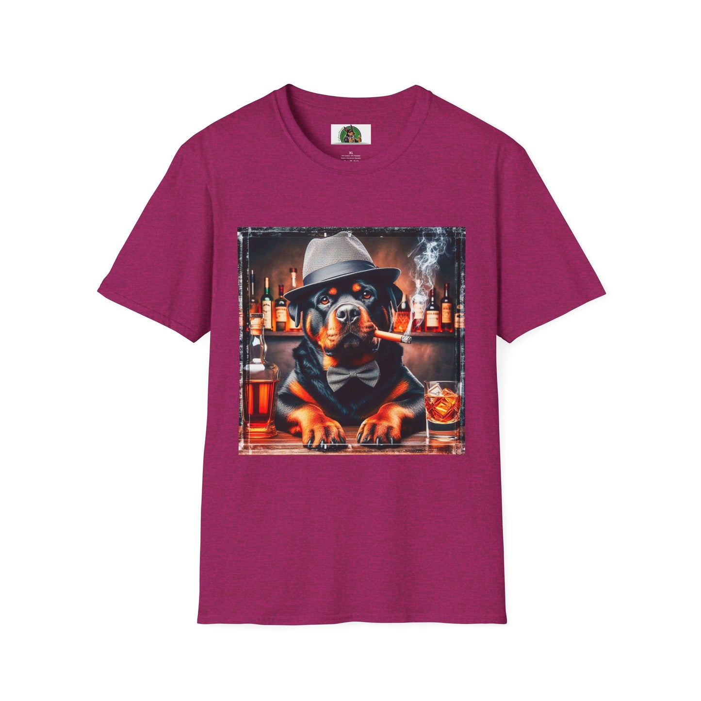 Rottweiler smoking a cigar shirt T-Shirt Printify S Antique Heliconia