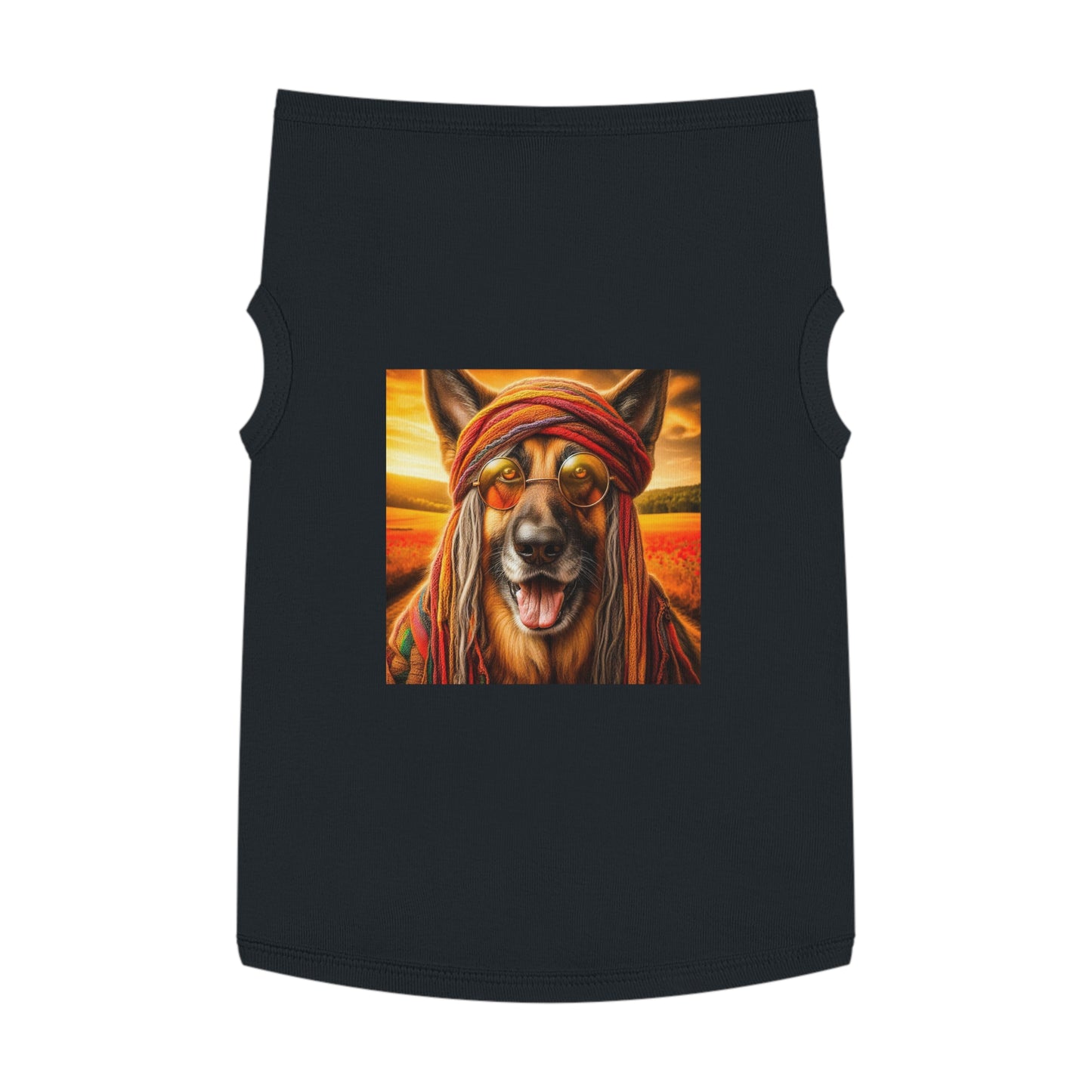 German Shepherd old hippie shirt Pets Printify XL Black