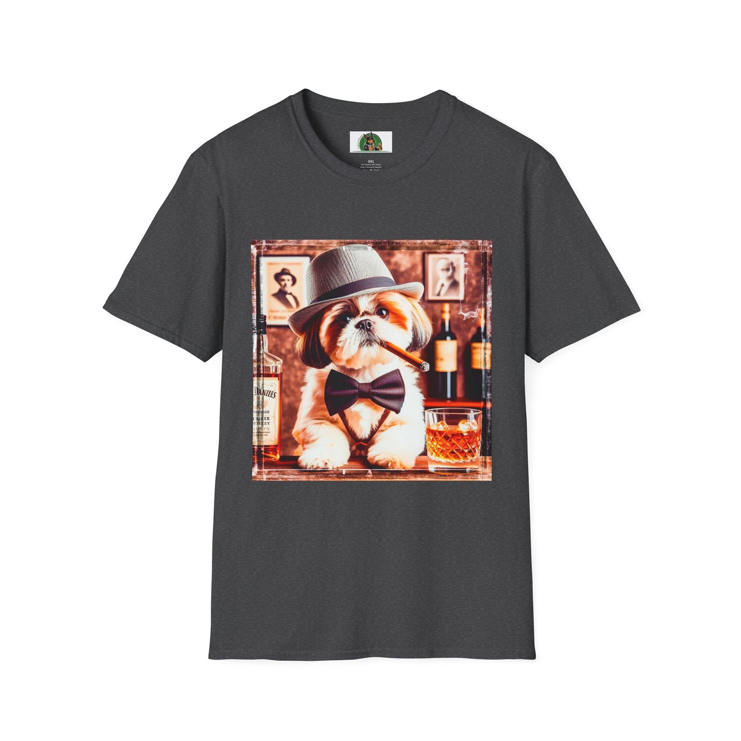 Shih Tzu cigars shirt T-Shirt Printify XS Dark Heather