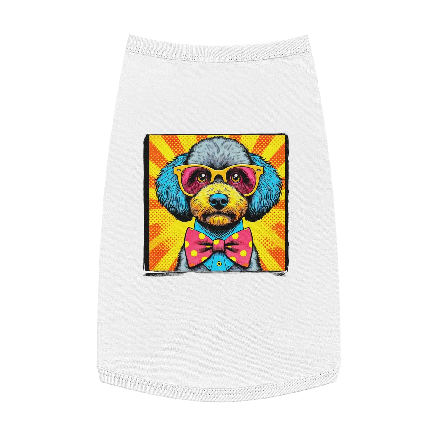 Pet Tank Top Sheepadoodle pop art Pets Printify L White