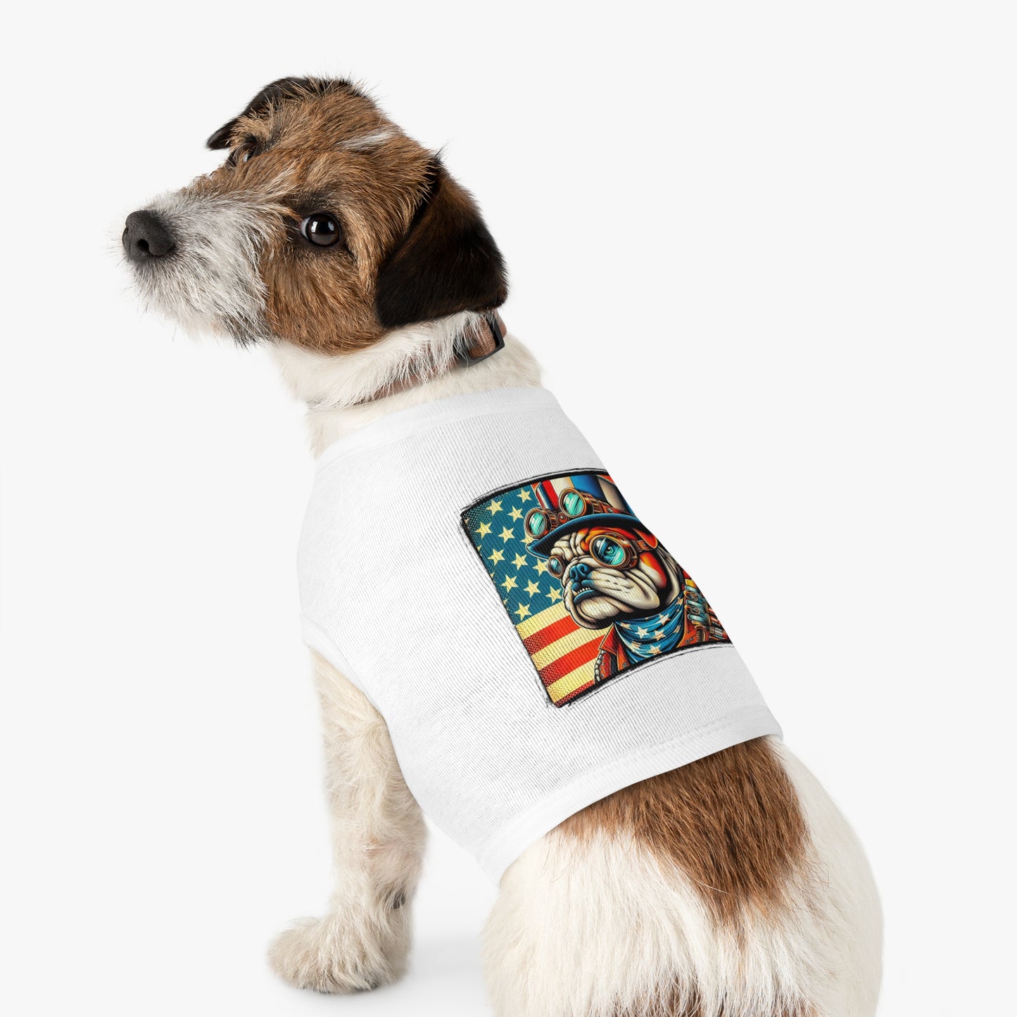 Pet Tank Top Bulldog American steampunk Pets Printify