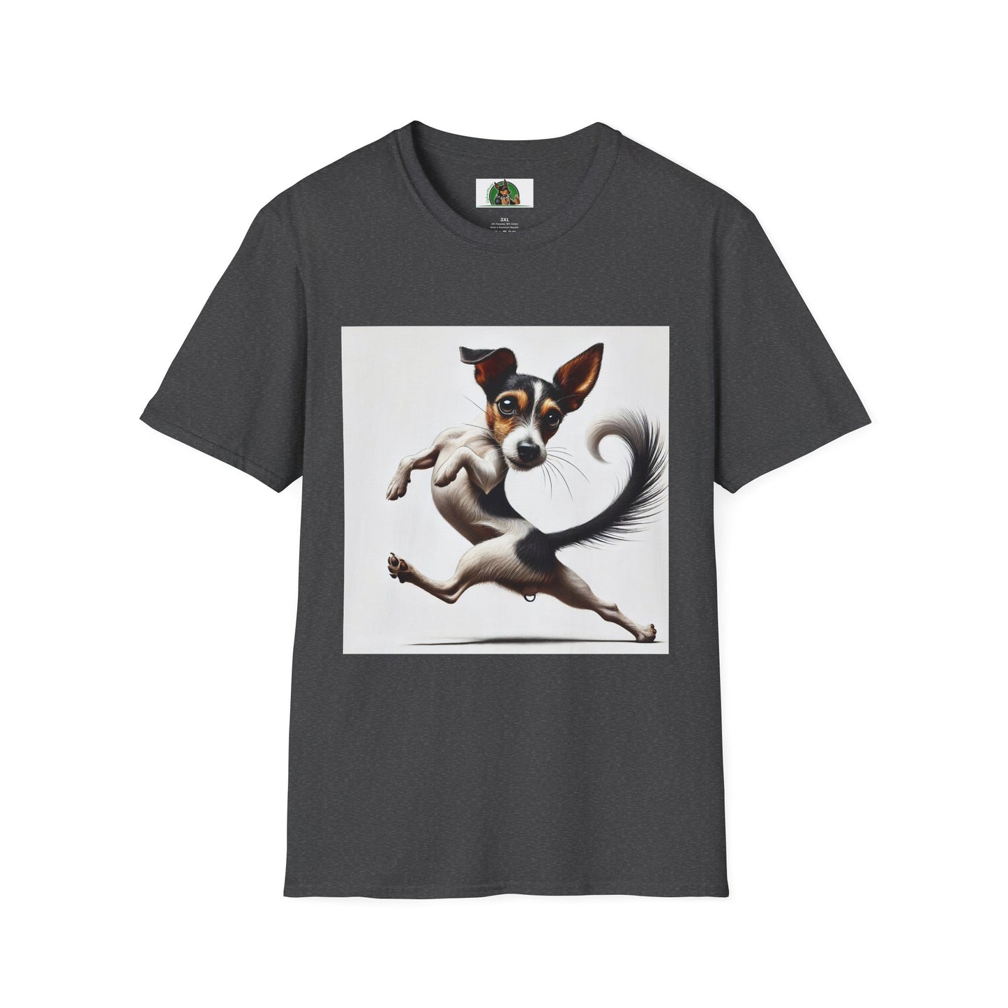 Dancing Rat Terrier T-Shirt T-Shirt Printify XS Dark Heather