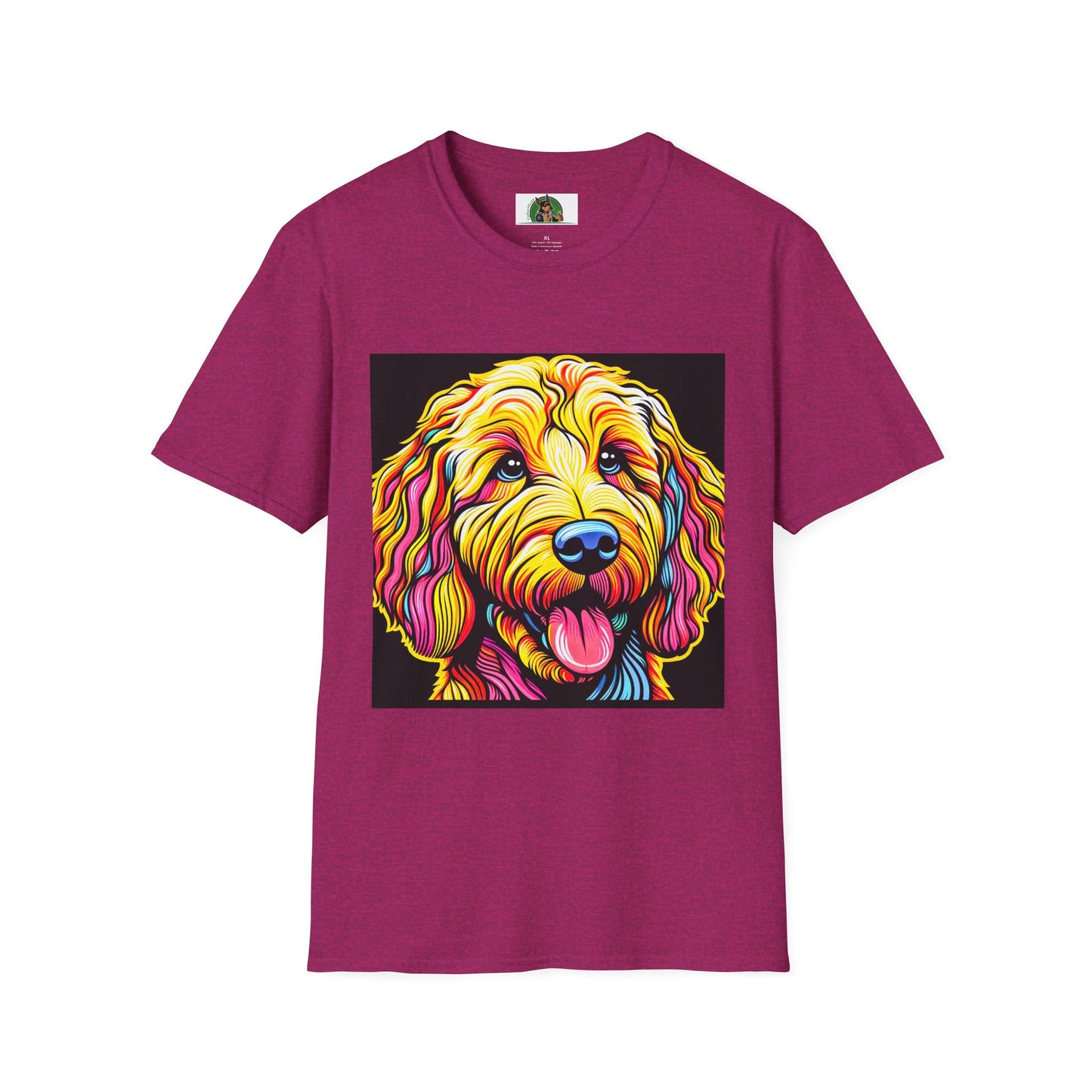Golden Doodle pretty colors t shirt T-Shirt Printify S Antique Heliconia