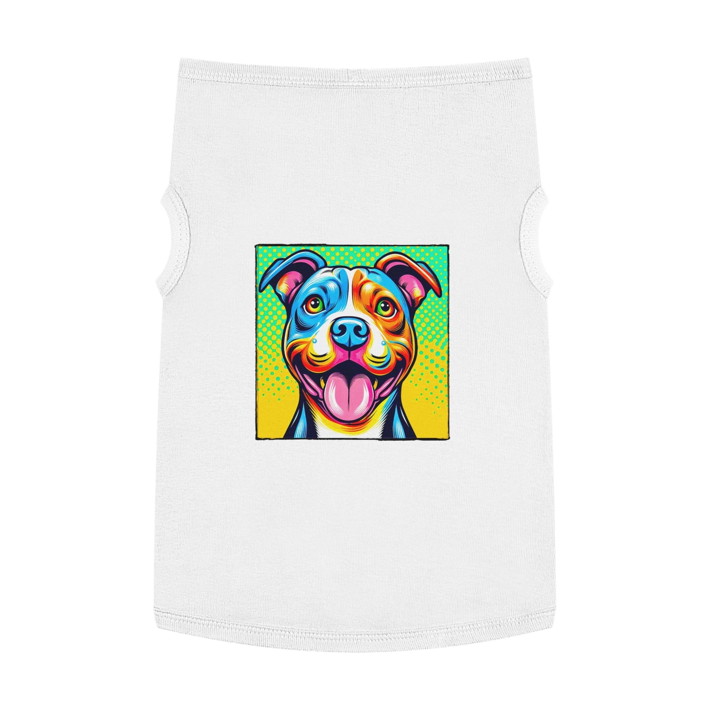 Pet Tank Top Pit Bull comic book cutie Pets Printify XL White