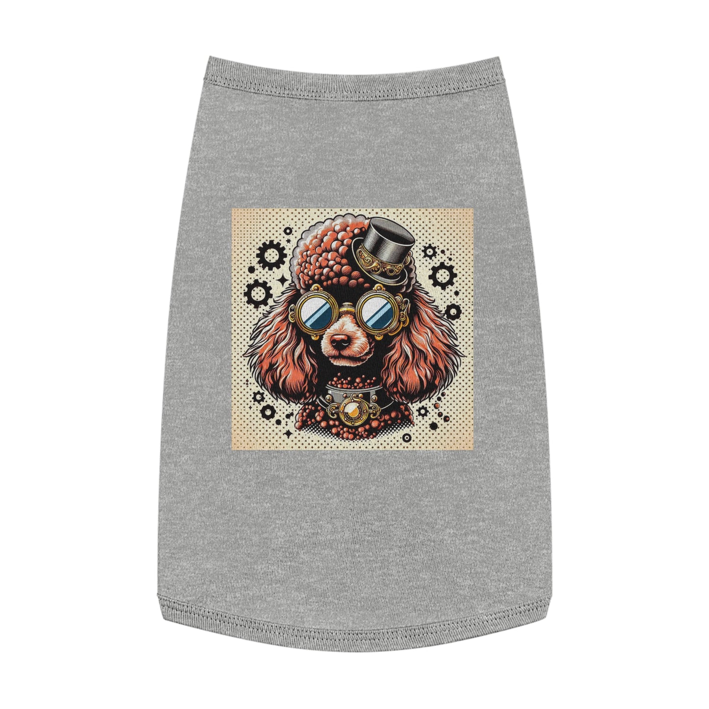 Pet Tank Top Poodle gear head Pets Printify L Heather