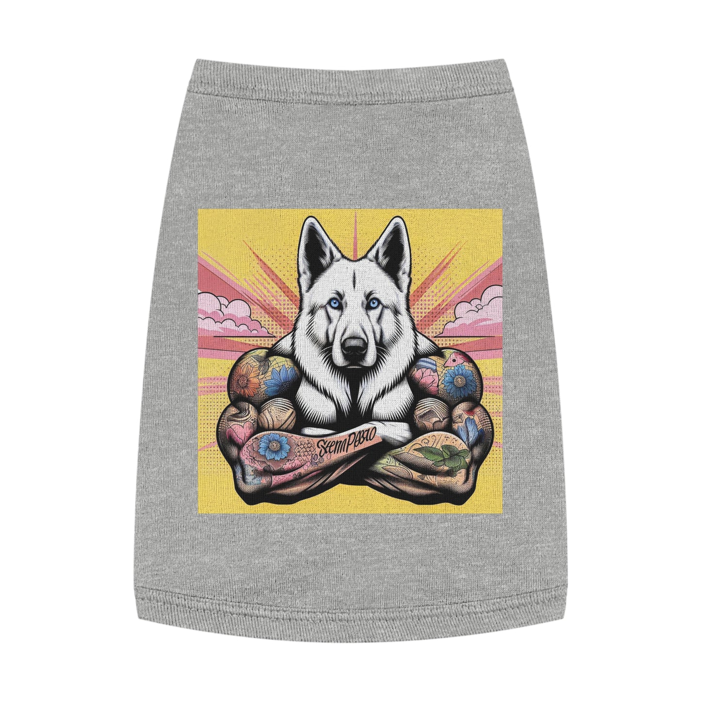 German Shepherd big arms Pets Printify M Heather