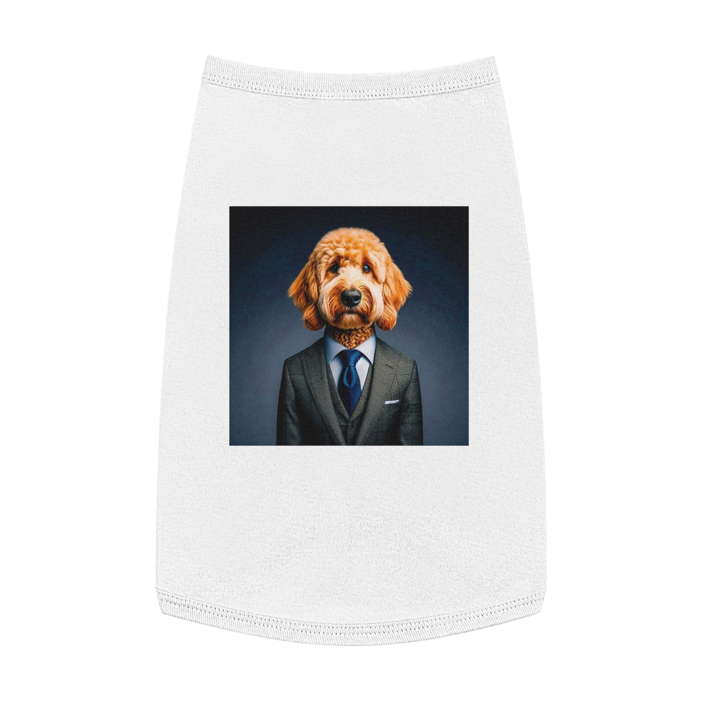 Pet Tank Golden Doodle professional businessman Pets Printify L White