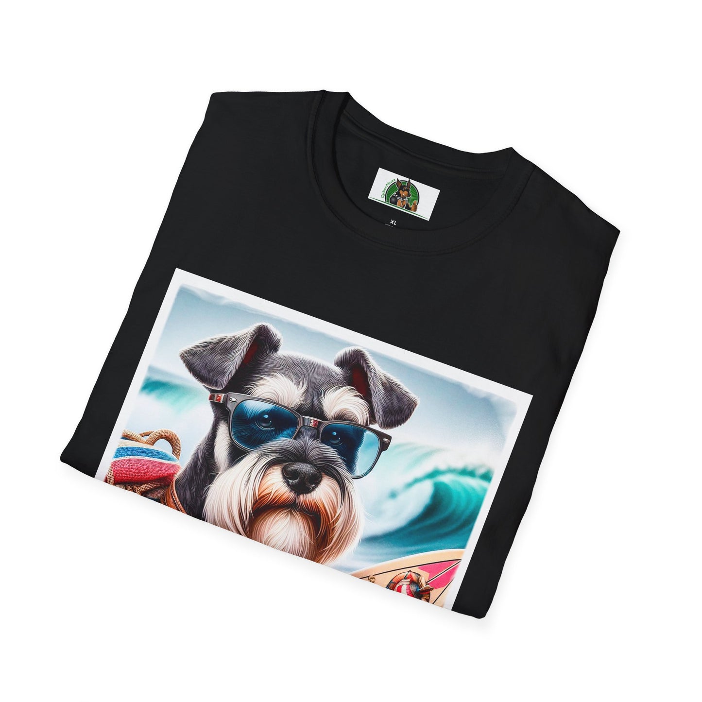 Miniature Schnauzer surfer dude shirt T-Shirt Printify