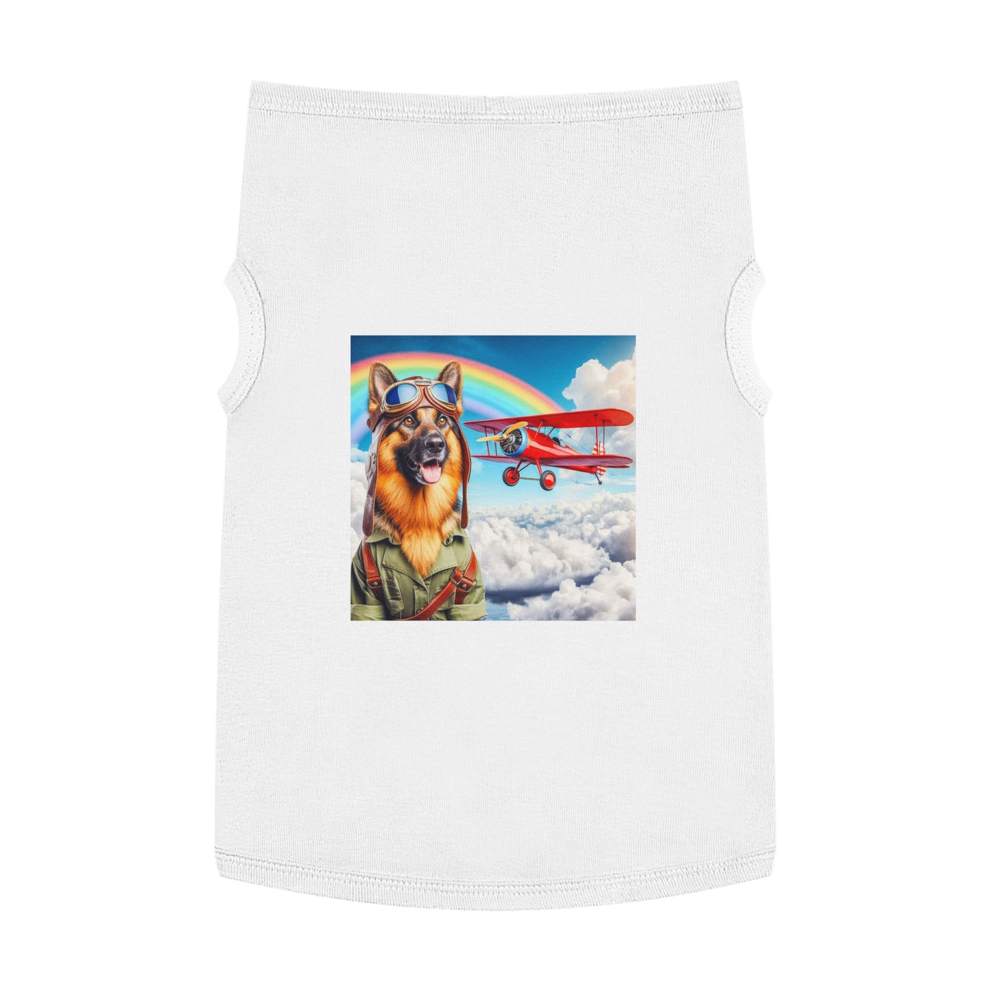 German Shepherd airplane pilot shirt Pets Printify XL White