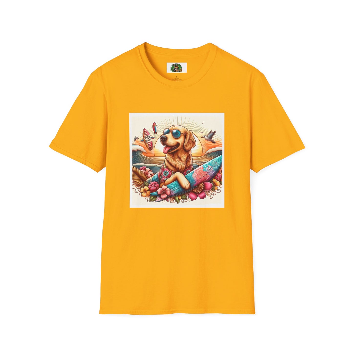 Golden Retriever beach day shirt T-Shirt Printify S Gold