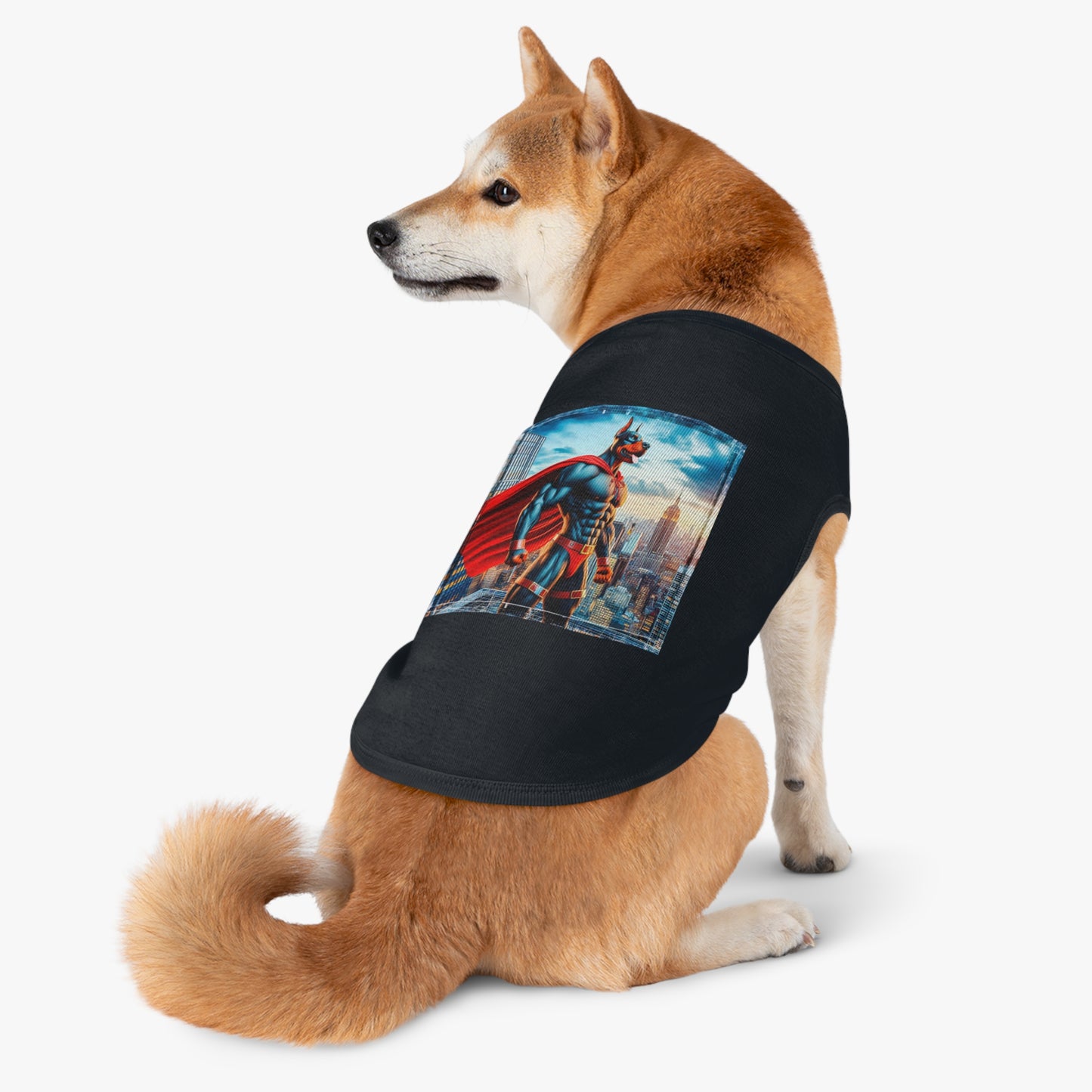 Pet Tank Top Doberman muscleman hero t shirt Pets Printify