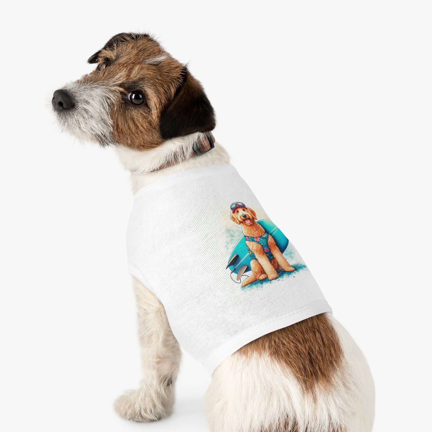 Pet Tank Golden Doodle beach fun t shirt Pets Printify