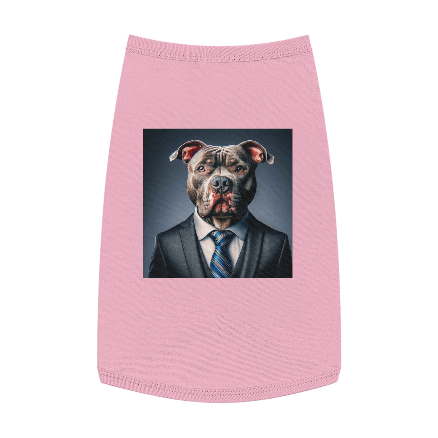 Pet Tank Top Pit Bull serious businessman Pets Printify L Pink