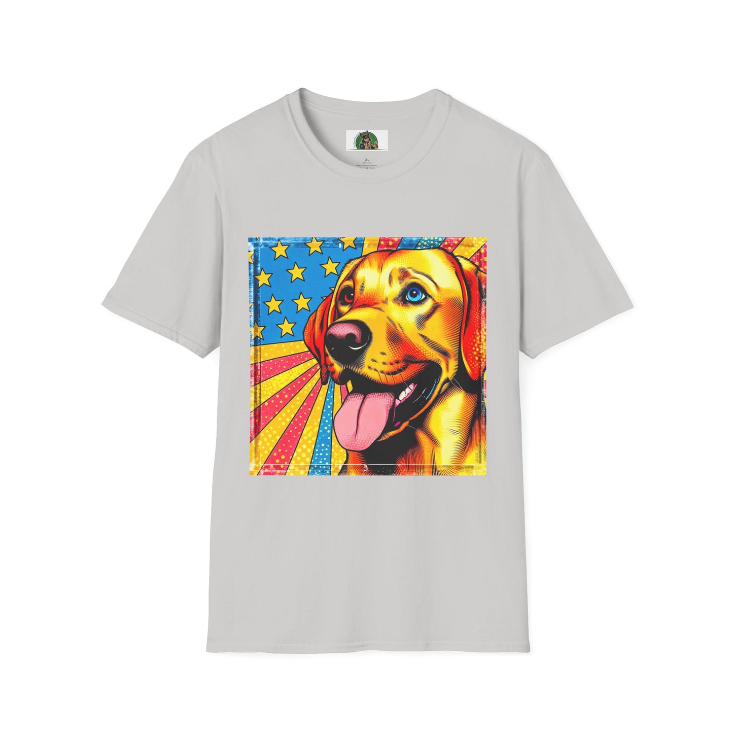 Labrador Retriever American flag shirt T-Shirt Printify S Ice Grey