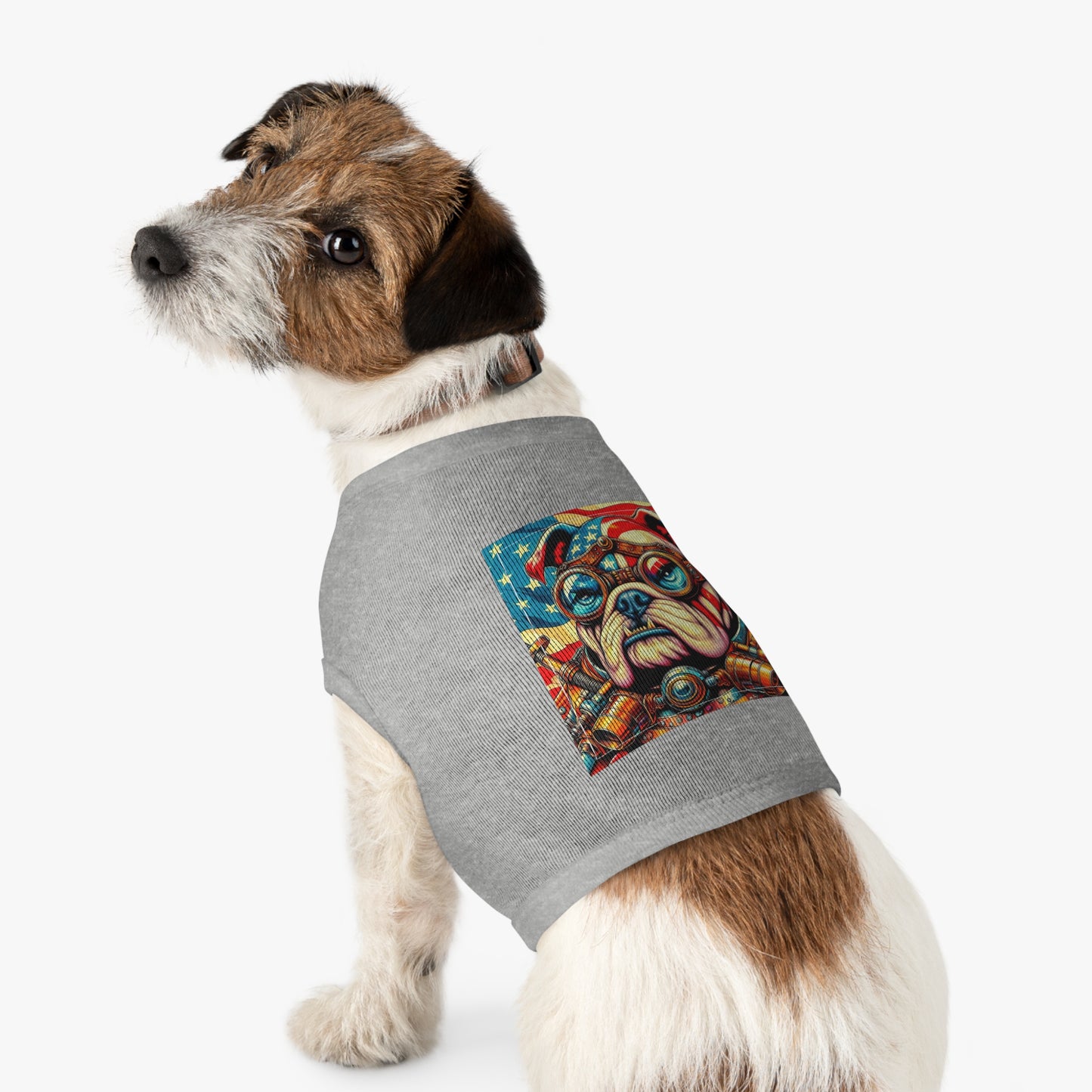 Pet Tank Top Bulldog American steampunk t shirt Pets Printify