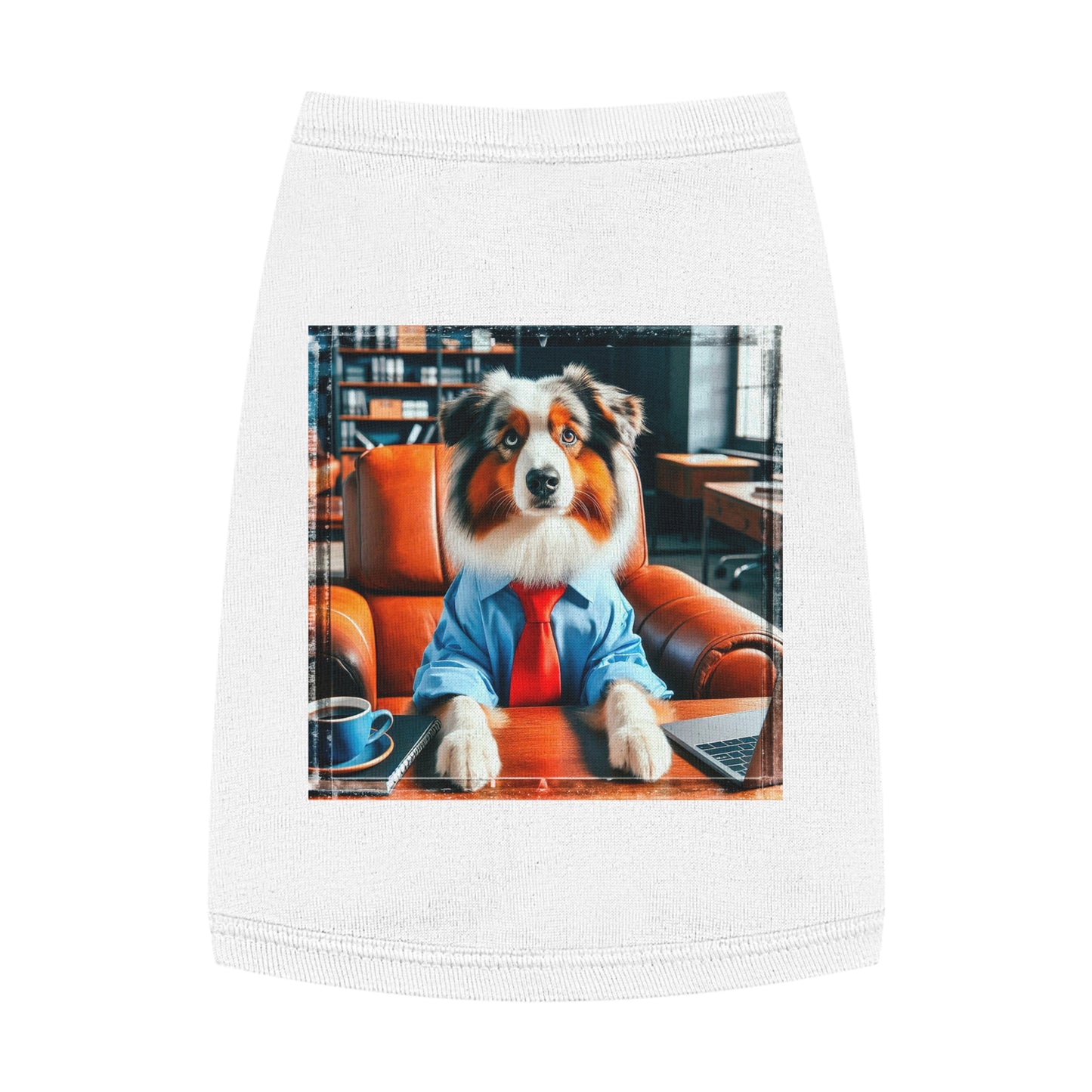 Pet Tank Top Australian Shepherd Pets Printify M White