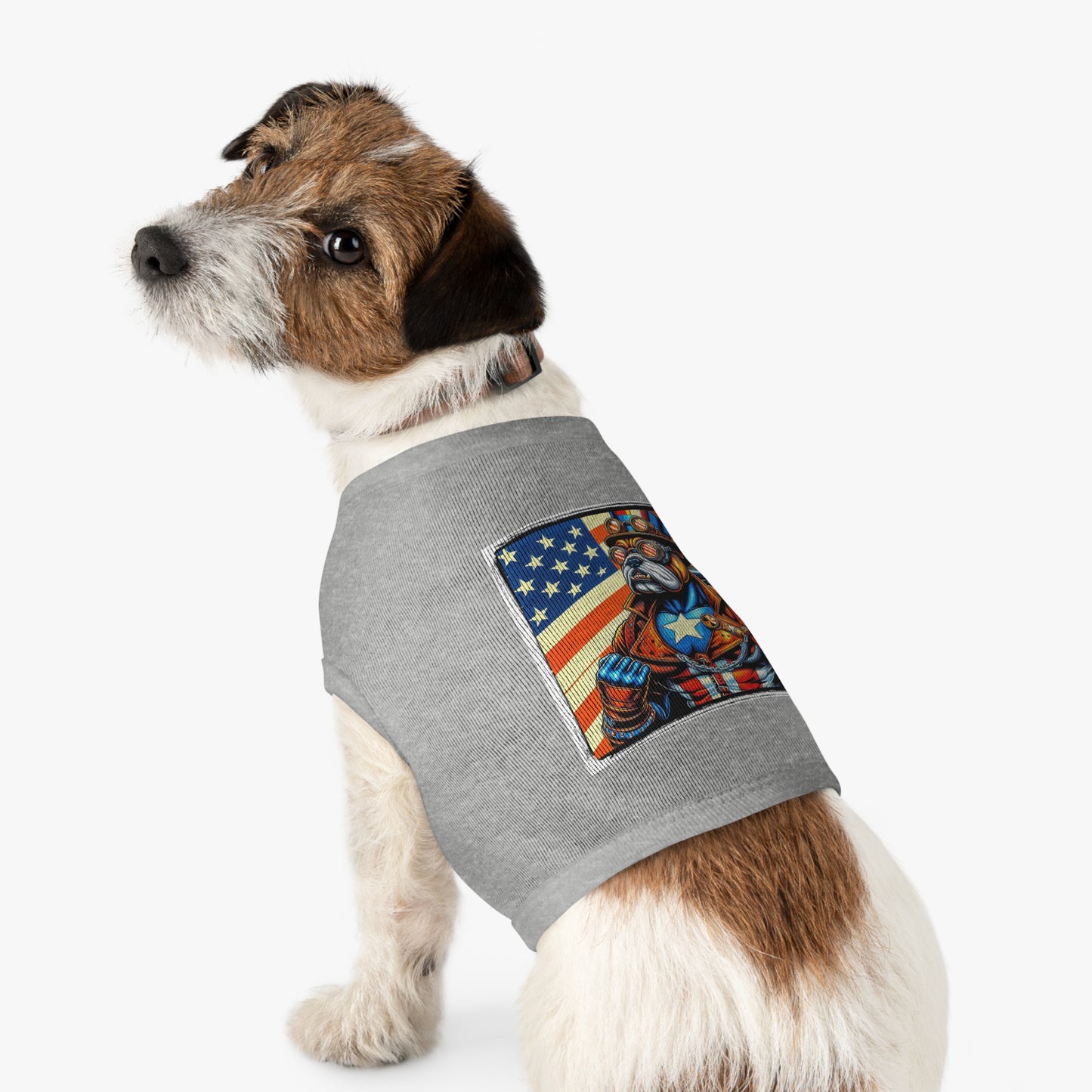 Pet Tank Top Bulldog American steampunk t shirt Pets Printify