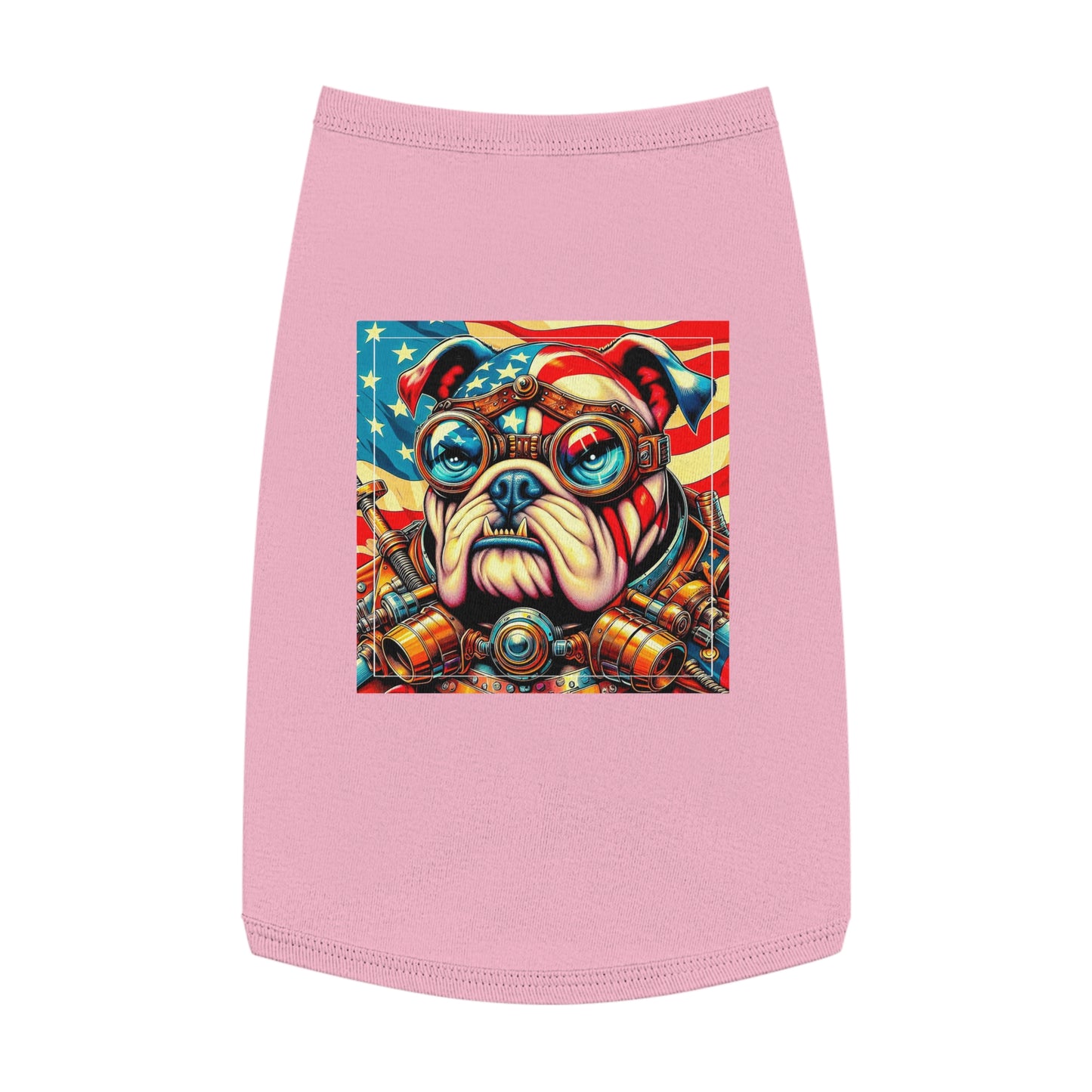 Pet Tank Top Bulldog American steampunk t shirt Pets Printify L Pink