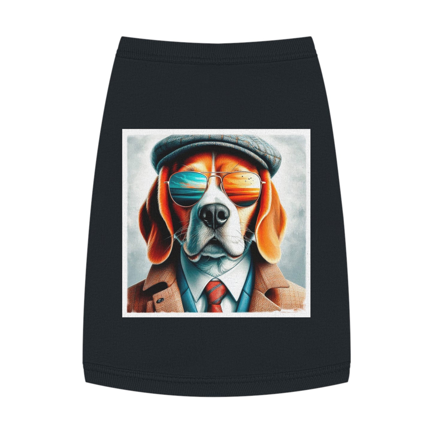 Pet Tank Top Beagle Dog Wearing Jacket And Hat Pets Printify