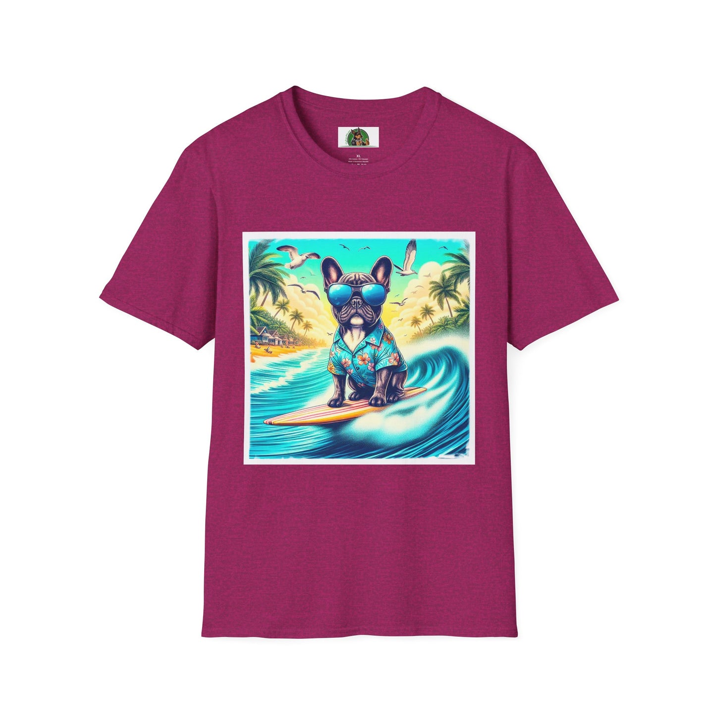 French Bulldog T-Shirt Printify S Antique Heliconia