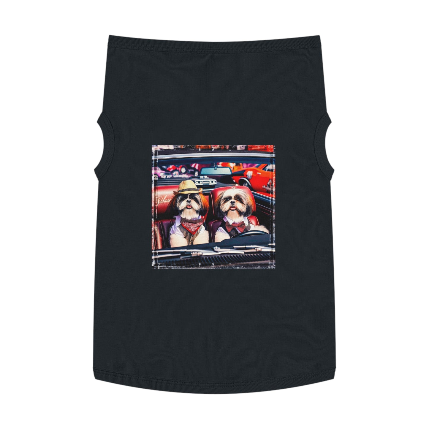 Pet Tank Top Shih Tzu driving shirt Pets Printify XL Black