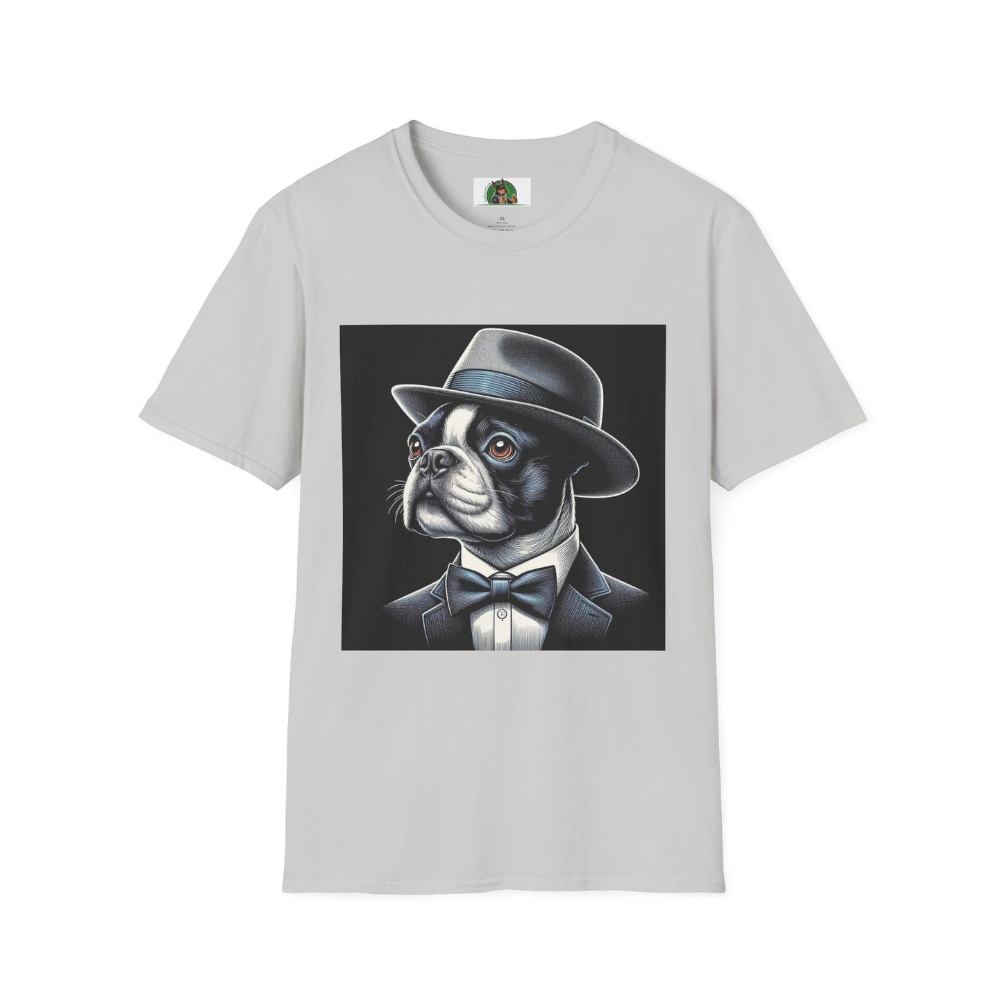 Boston Terrier Classy Dog In Suit Shirt T-Shirt Printify S Ice Grey