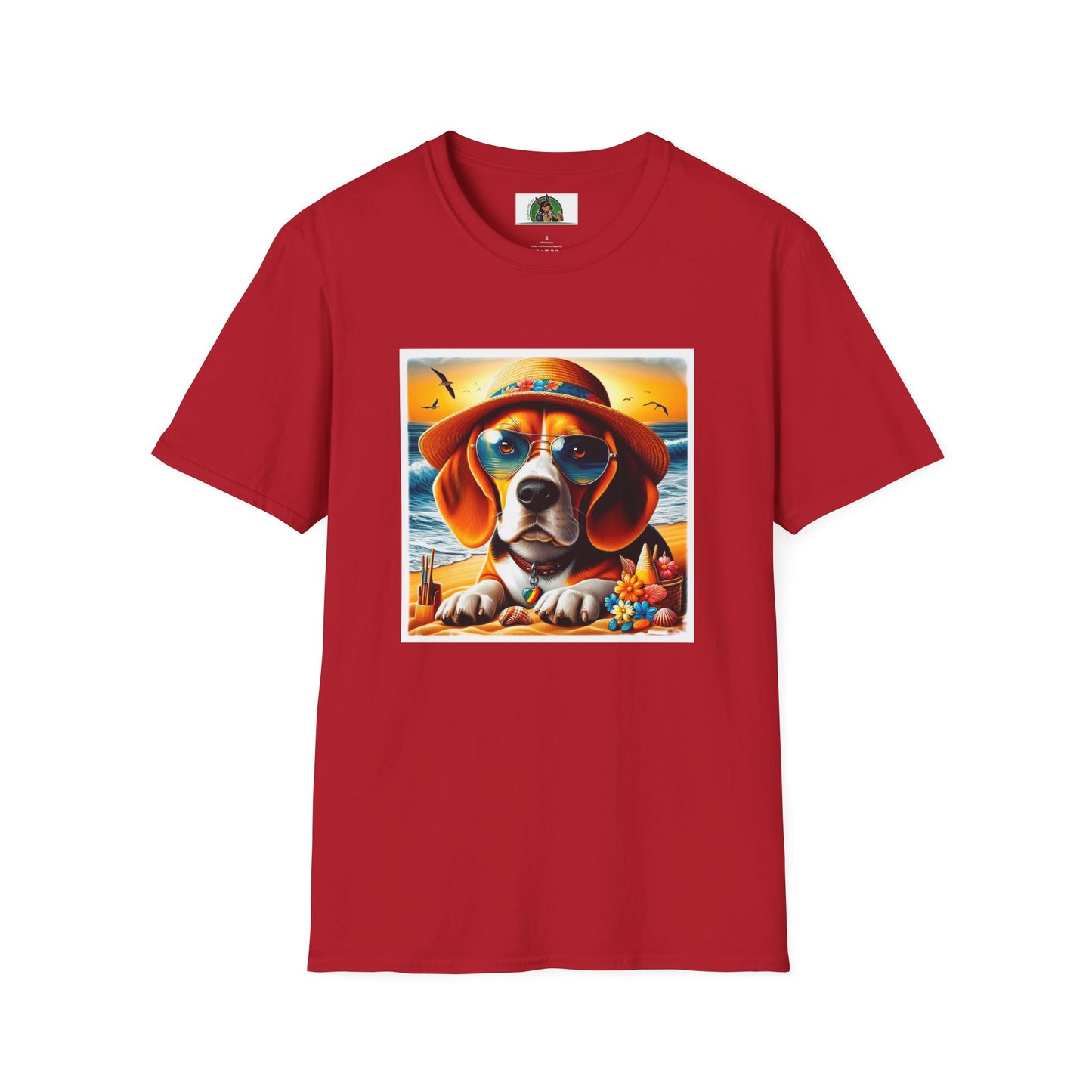 Beagle Sun Hat T-Shirt T-Shirt Printify S Cherry Red