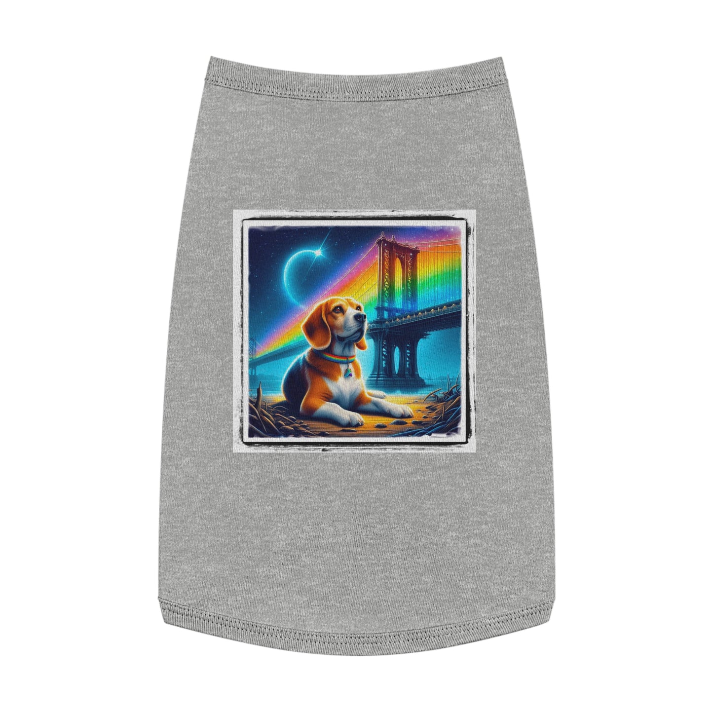 Pet Tank Top Beagle Rainbow Bridge Night Pets Printify