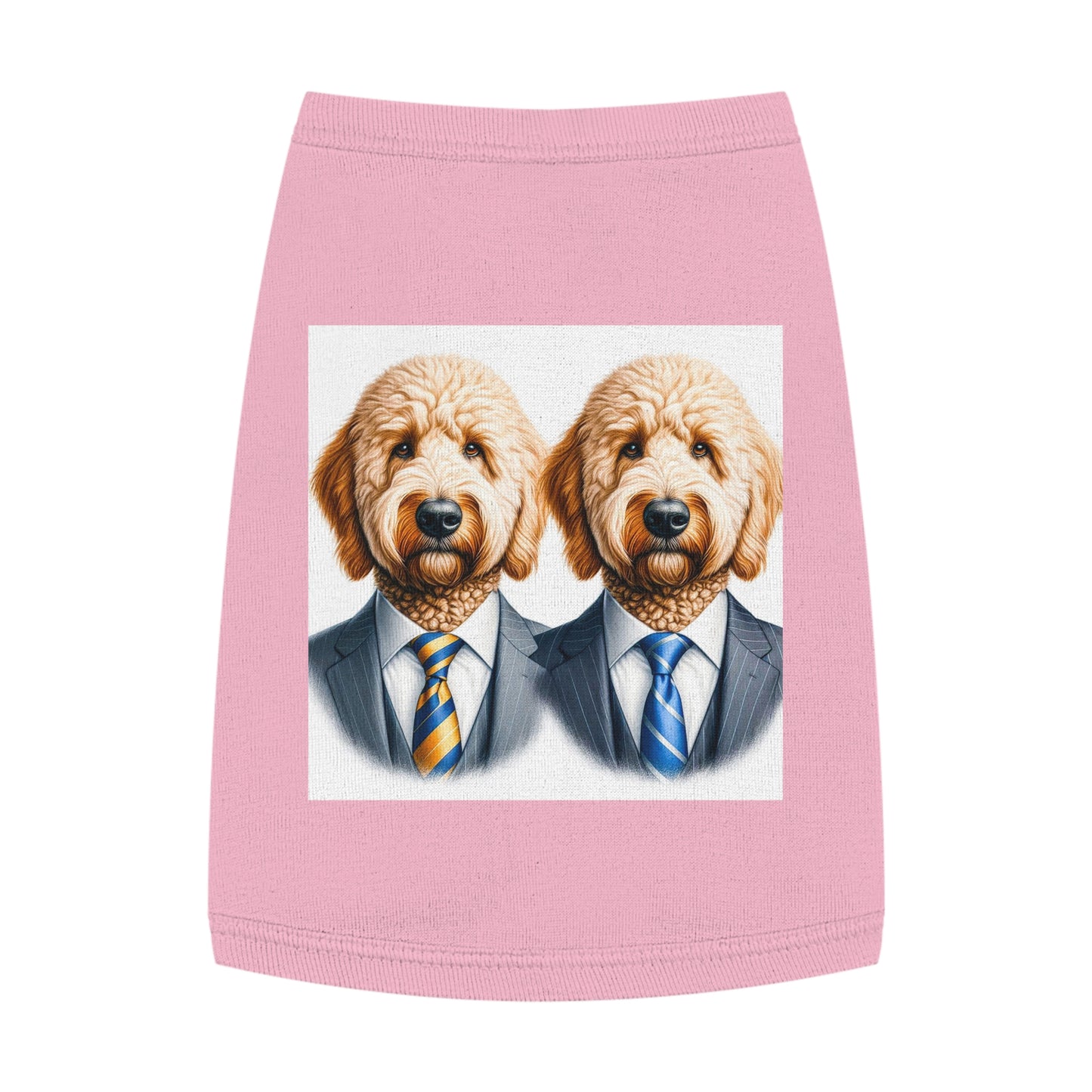 Pet Tank Golden Doodle serious business man r shirt Pets Printify M Pink