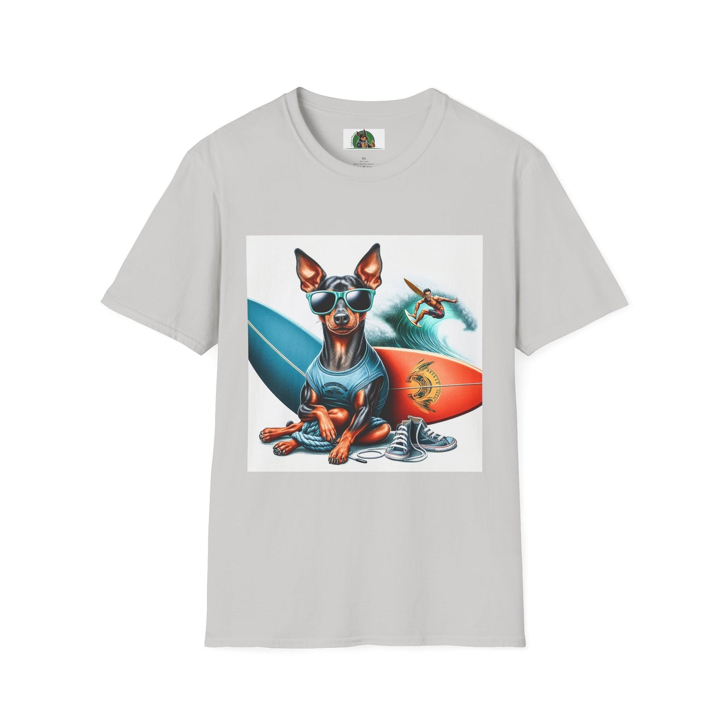 Min Pin T-Shirt surfing boy T-Shirt Printify S Ice Grey