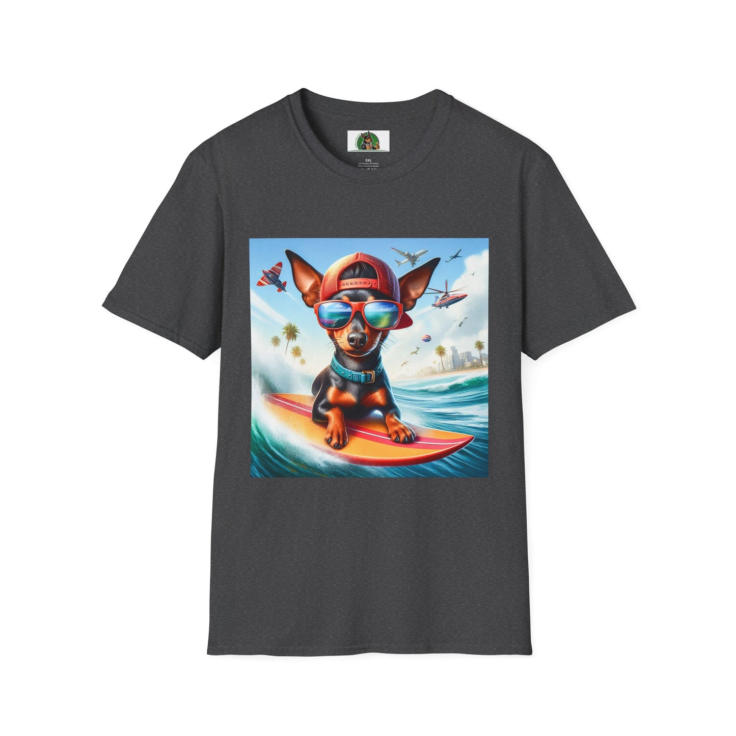 Min Pin T-Shirt tiny surfer T-Shirt Printify XS Dark Heather