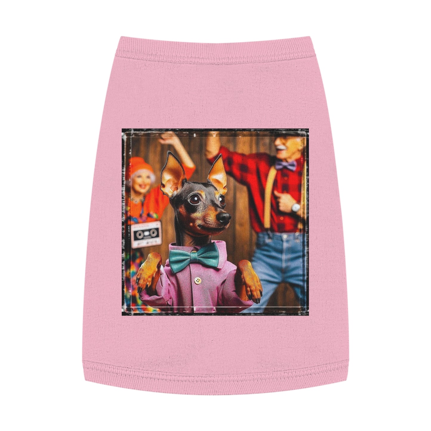 Min Pin Tank Tops party animal Pets Printify M Pink