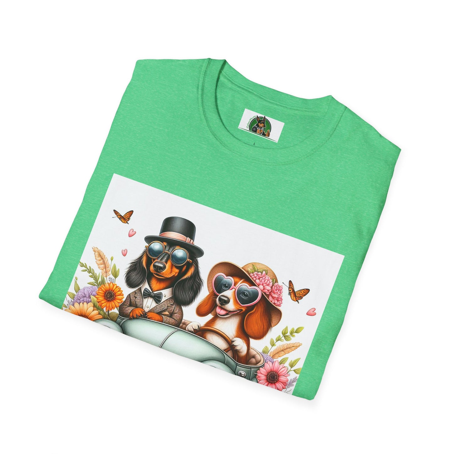 Wacky Dachshund pretty flowers t shirt