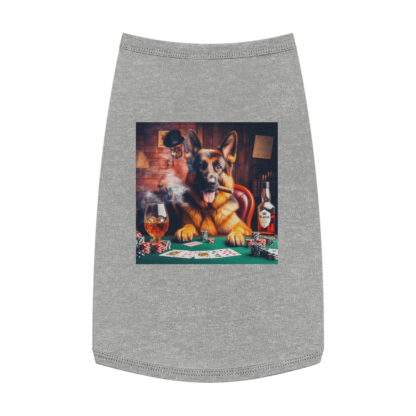 German Shepherd gambling shirt Pets Printify L Heather