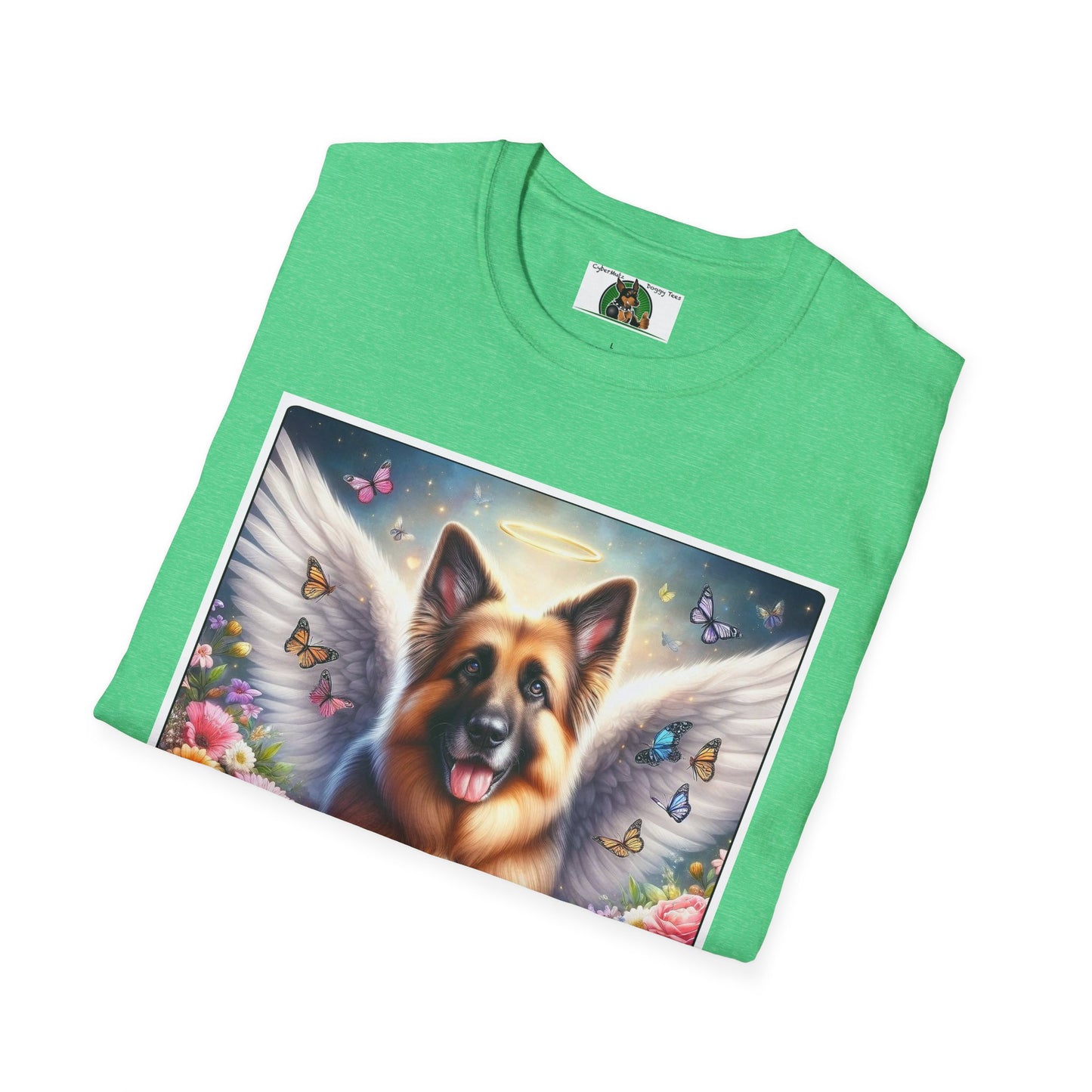 German Shepherd Dog "Rainbow Bridge" Unisex Softstyle T-Shirt