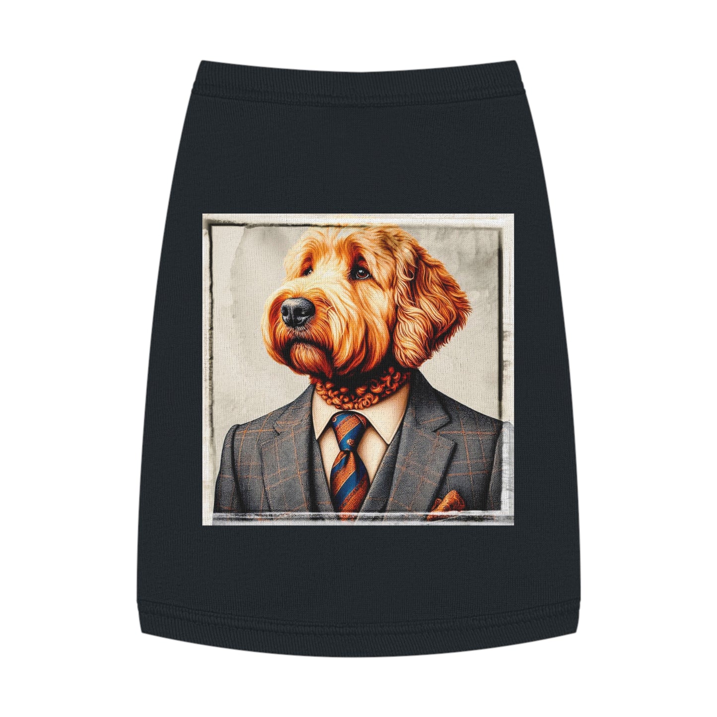Pet Tank Golden Doodle working man shirt Pets Printify M Black