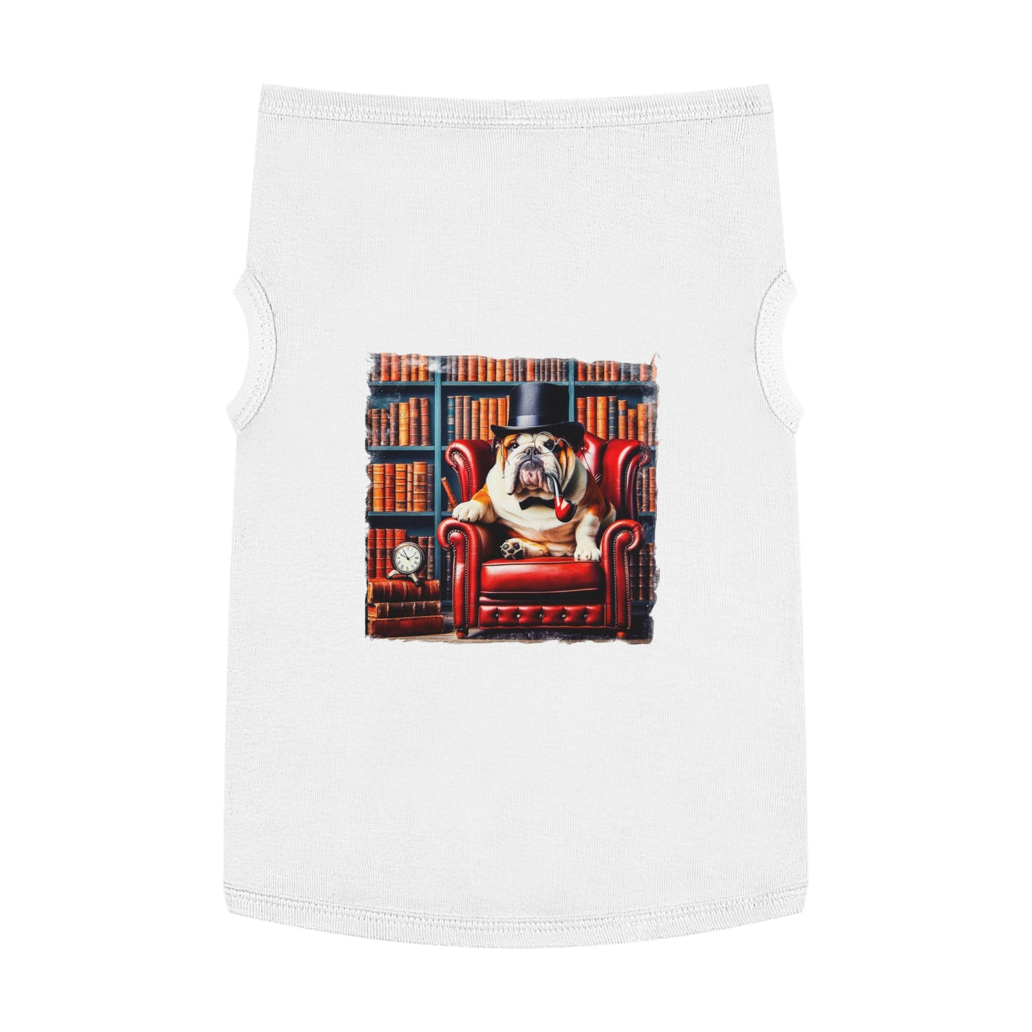 Pet Tank Top Bulldog pipe smoking t shirt Pets Printify XL White