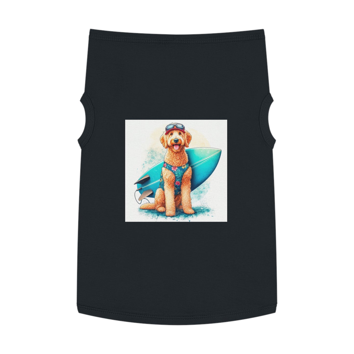 Pet Tank Golden Doodle beach fun t shirt Pets Printify XL Black