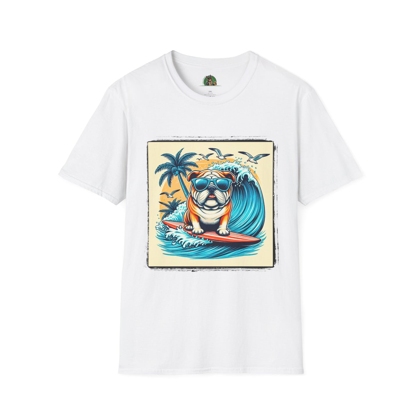 Bulldog Palm Springs t shirt T-Shirt Printify XS White