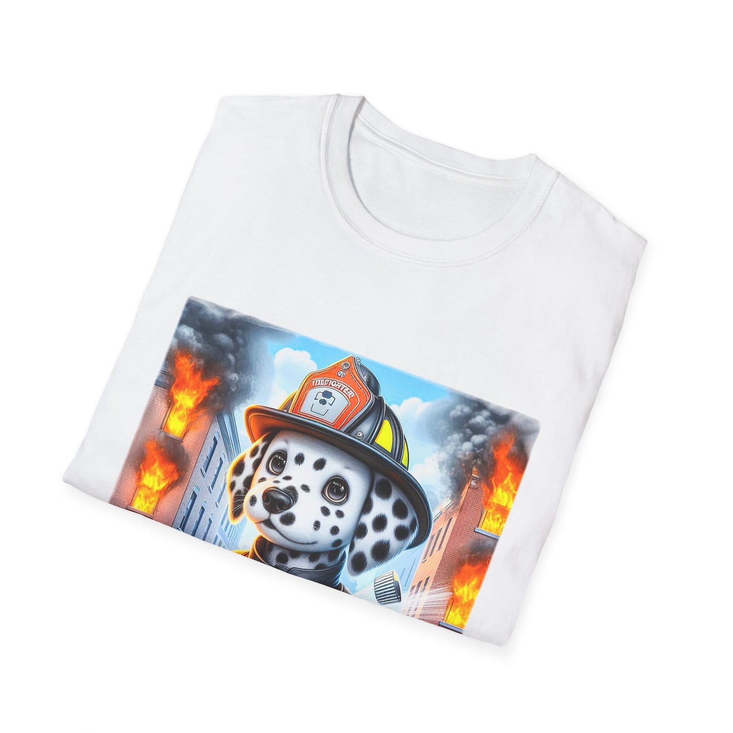 Dalmatian baby fireman t shirt T-Shirt Printify