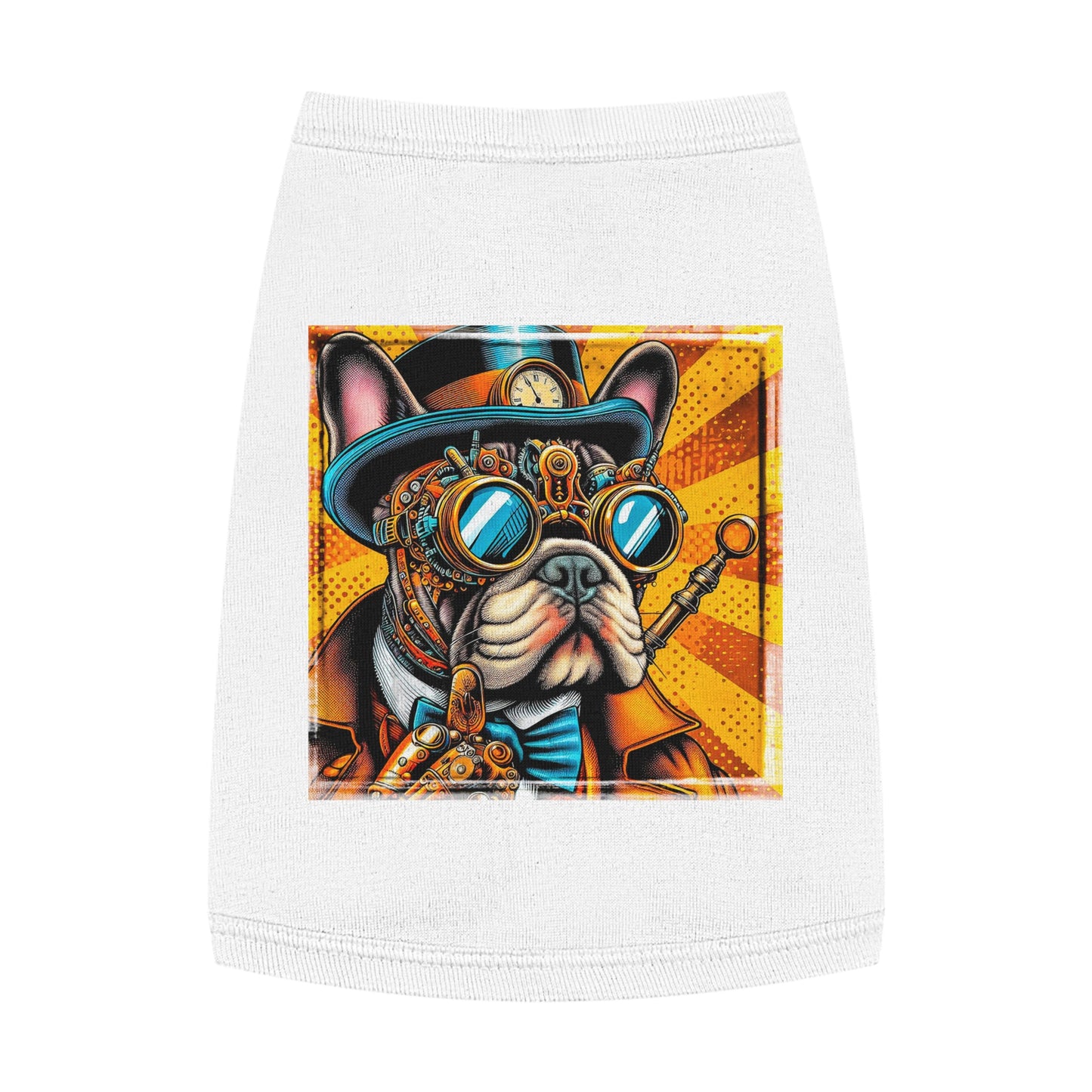 Pet Tank Top French Bulldog steampunk dude t shirt Pets Printify
