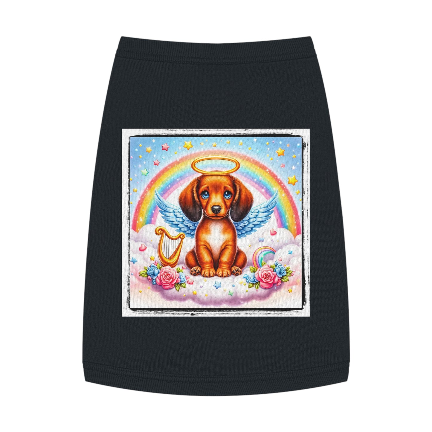 Pet Tank Top Dachshund angel baby t shirt Pets Printify M Black