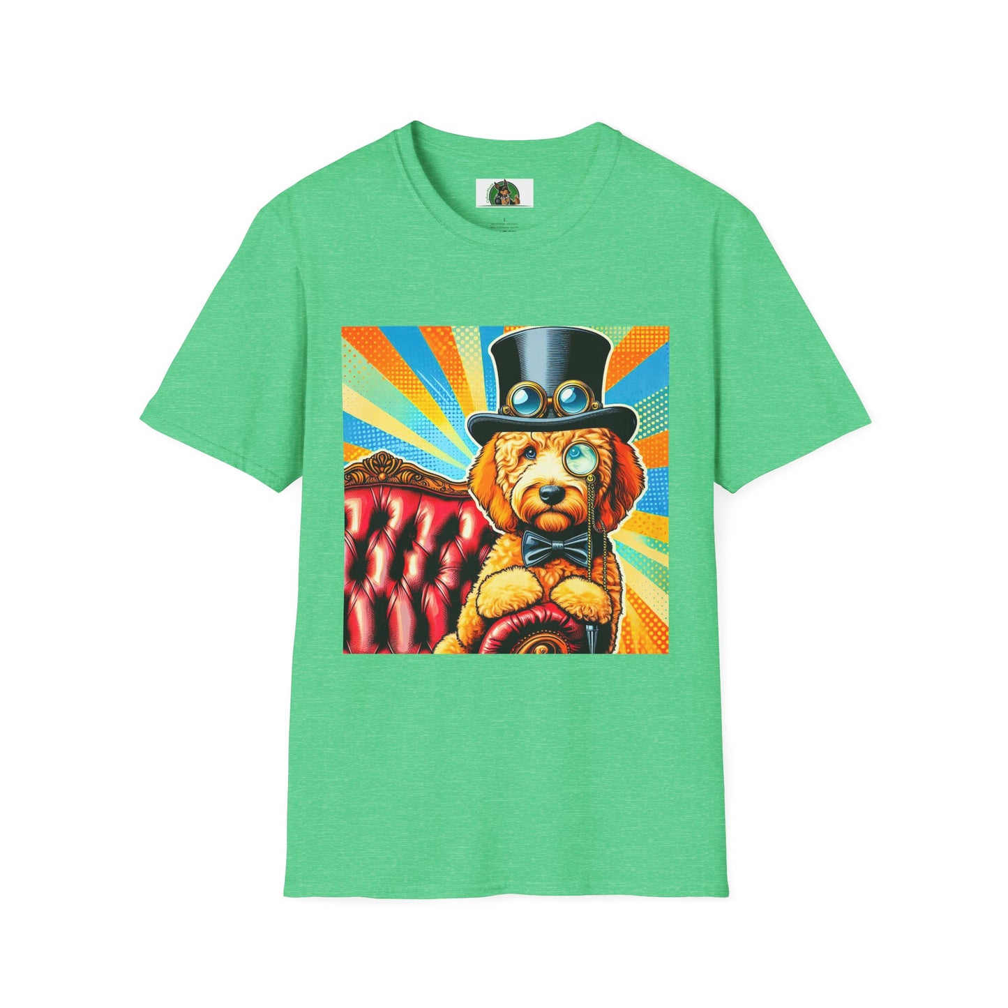 Golden Doodle steam punk cutie r shirt T-Shirt Printify S Heather Irish Green