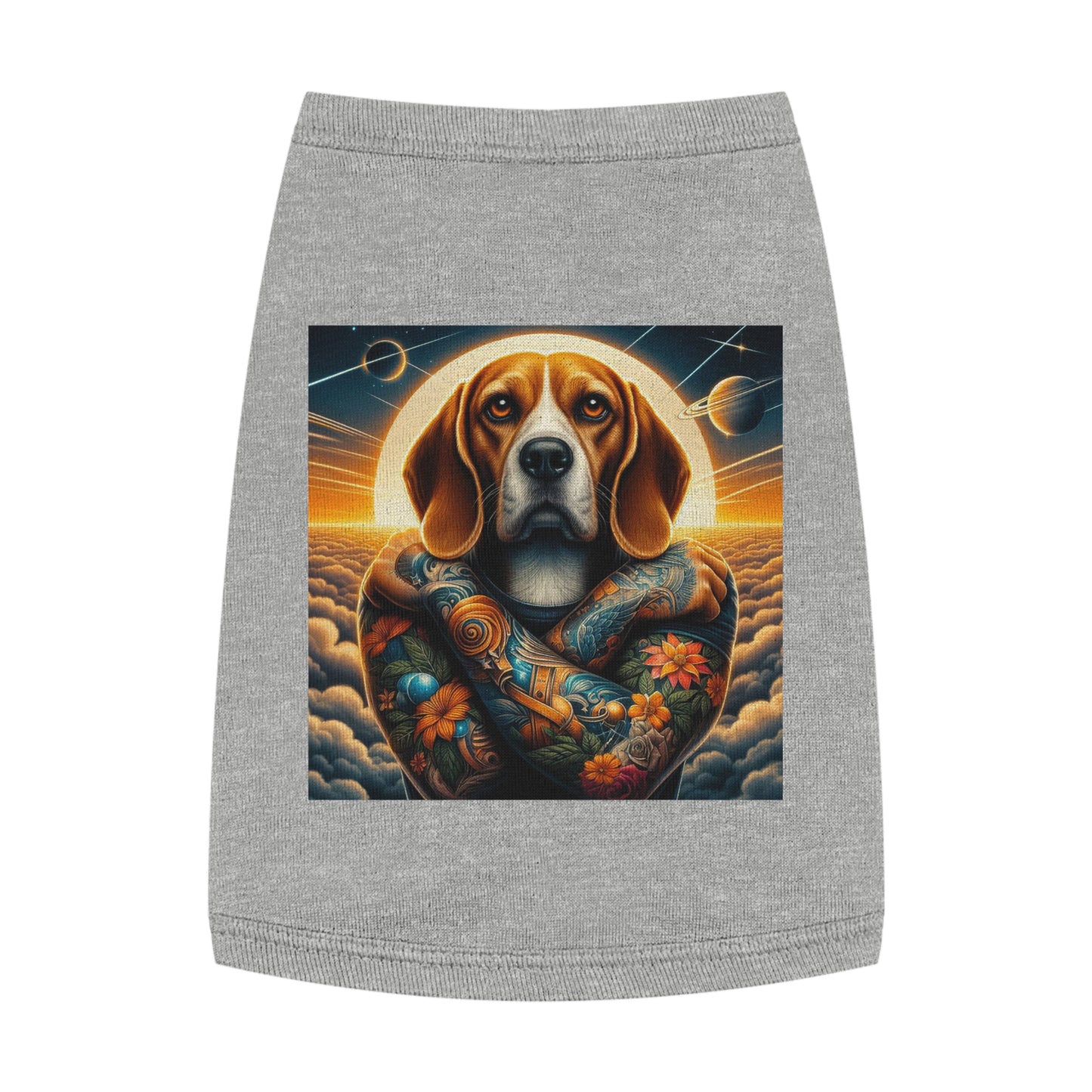 Dog Tank Top Beagle Tattooed Pets Printify M Heather