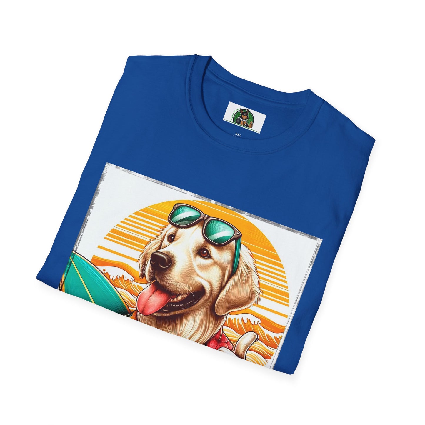 Golden Retriever surfer dog t shirt T-Shirt Printify